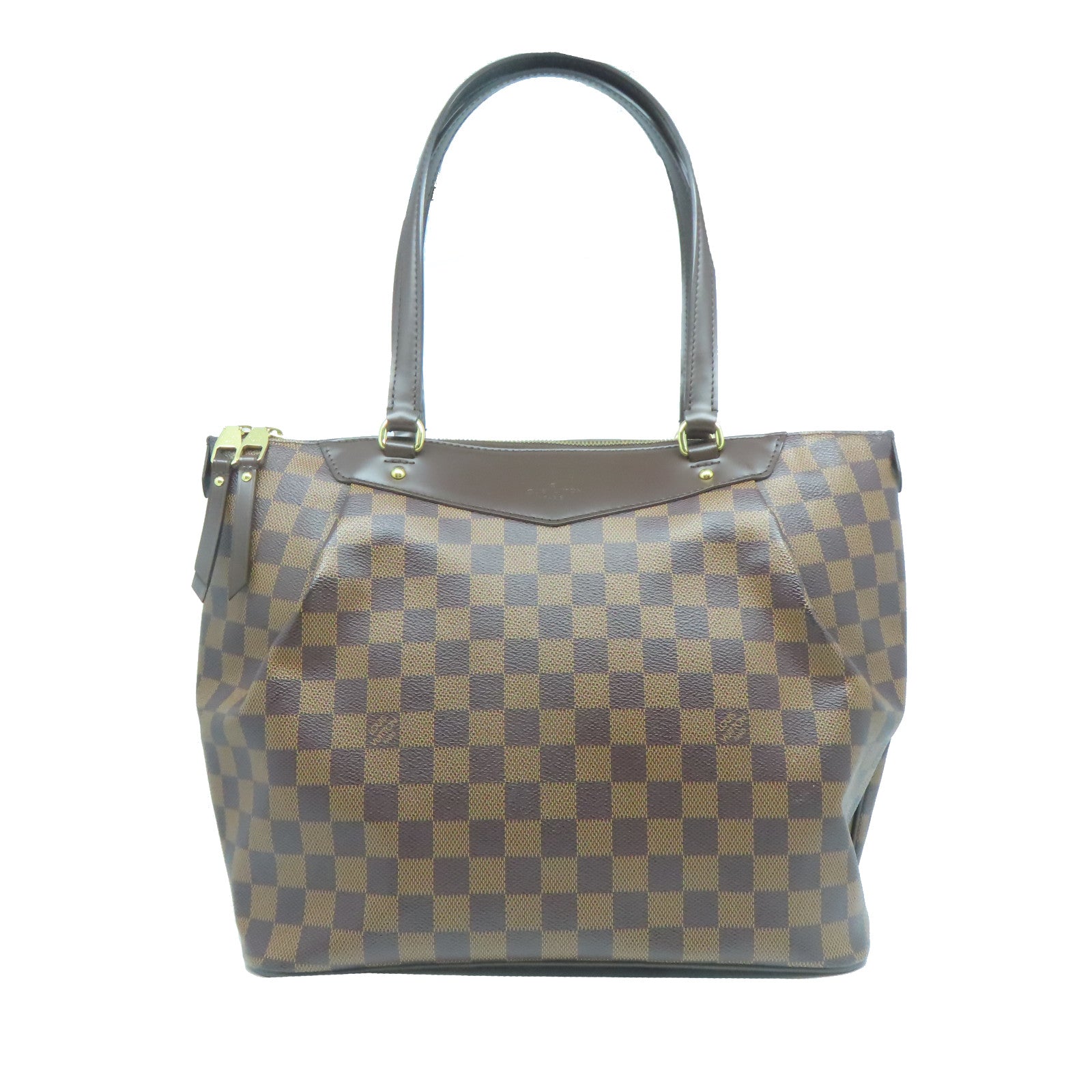 LOUIS VUITTON Damier Weekender GM金扣手挽袋啡色