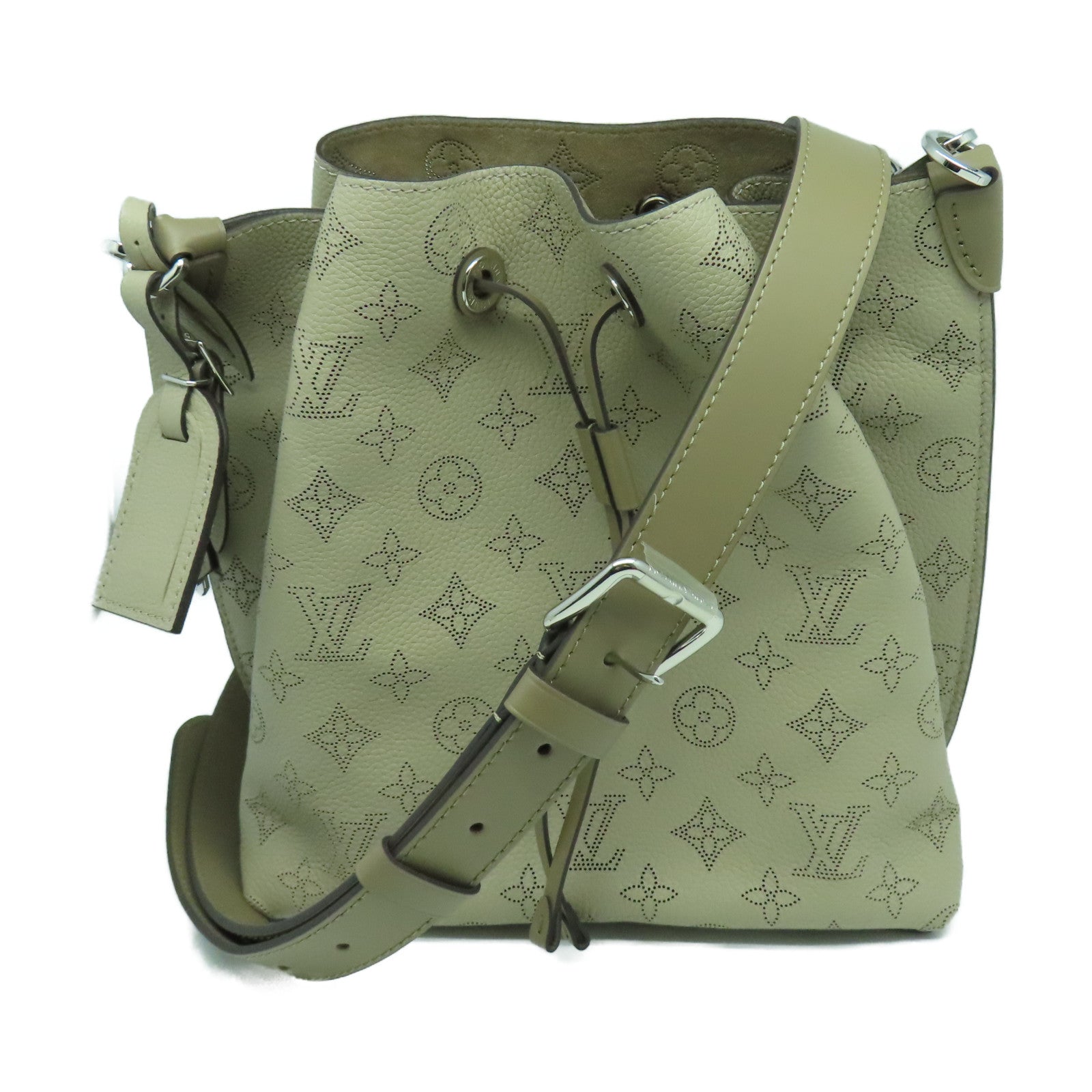 LOUIS VUITTON Mahina Muria銀扣手挽肩背兩用袋卡其色