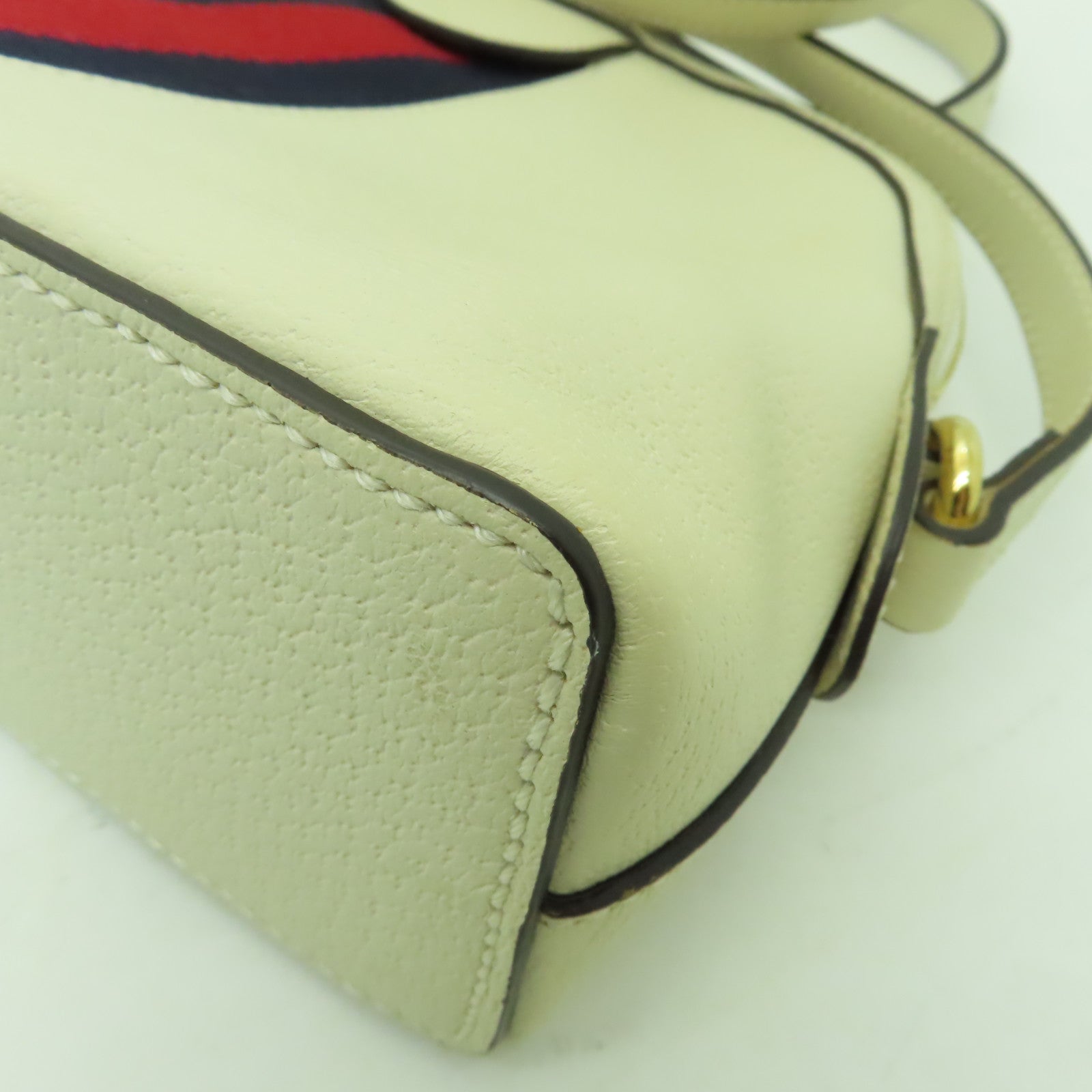 GUCCI 【激減優惠】牛皮皮革Ophidia GG金扣肩背袋白色