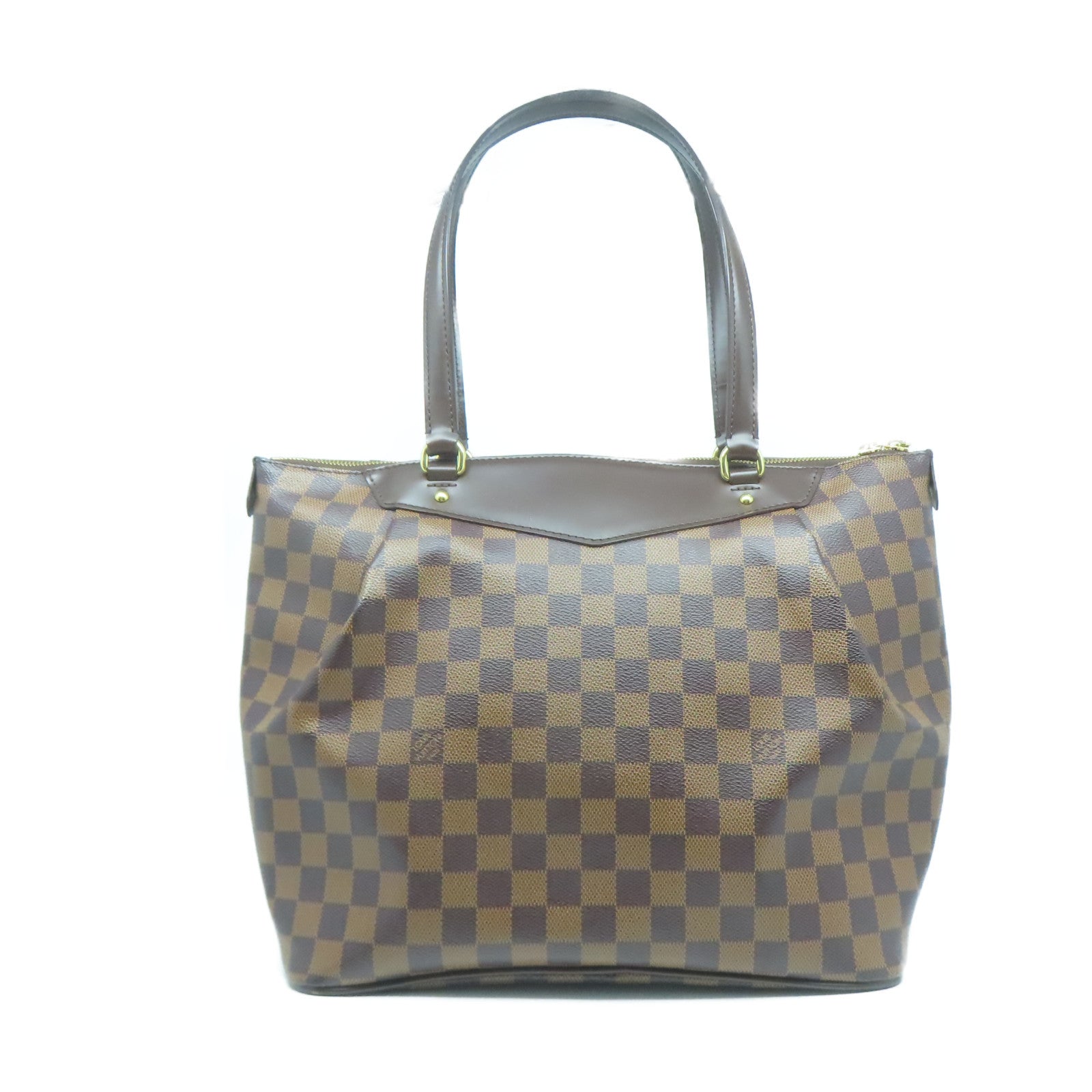 LOUIS VUITTON Damier Weekender GM金扣手挽袋啡色