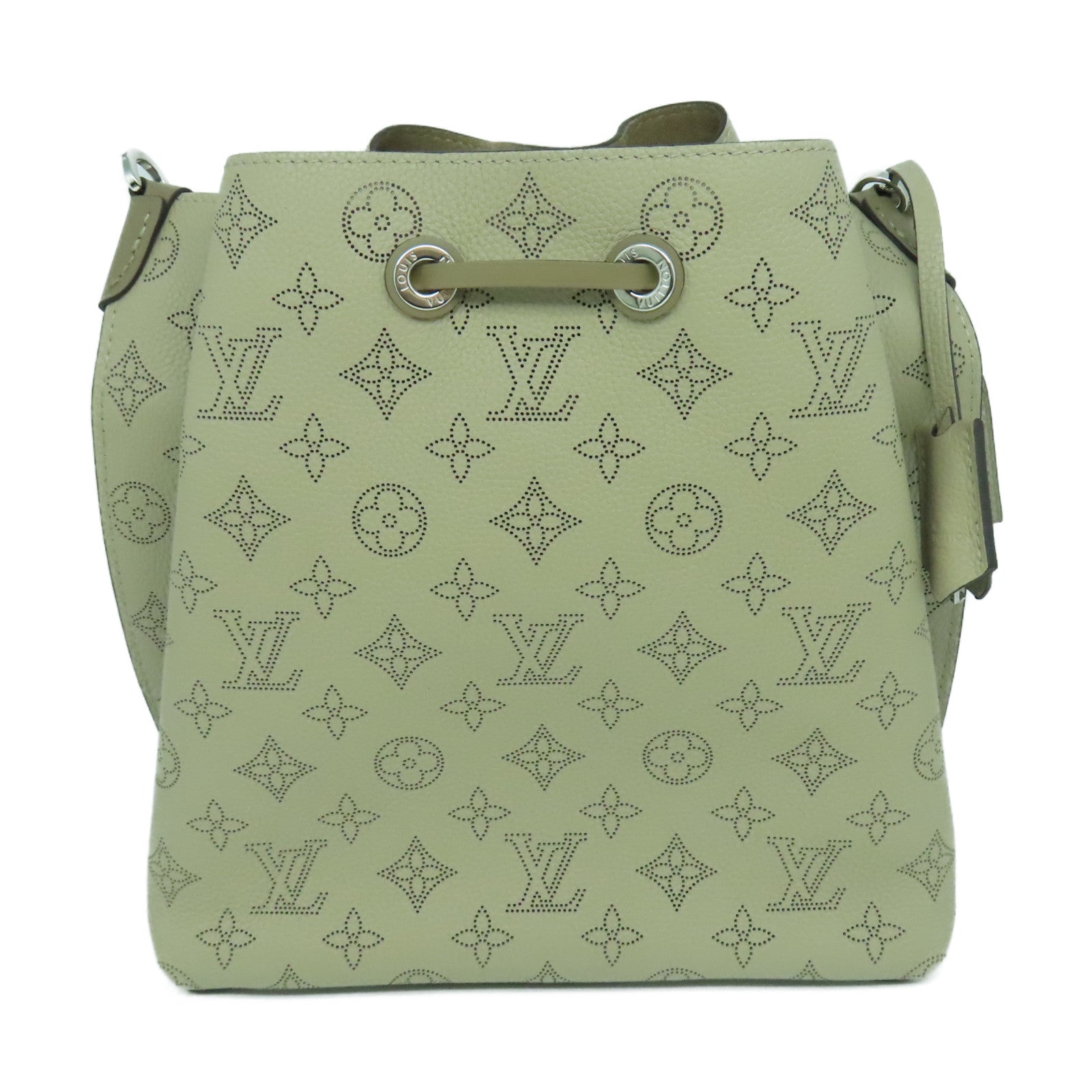 LOUIS VUITTON Mahina Muria銀扣手挽肩背兩用袋卡其色