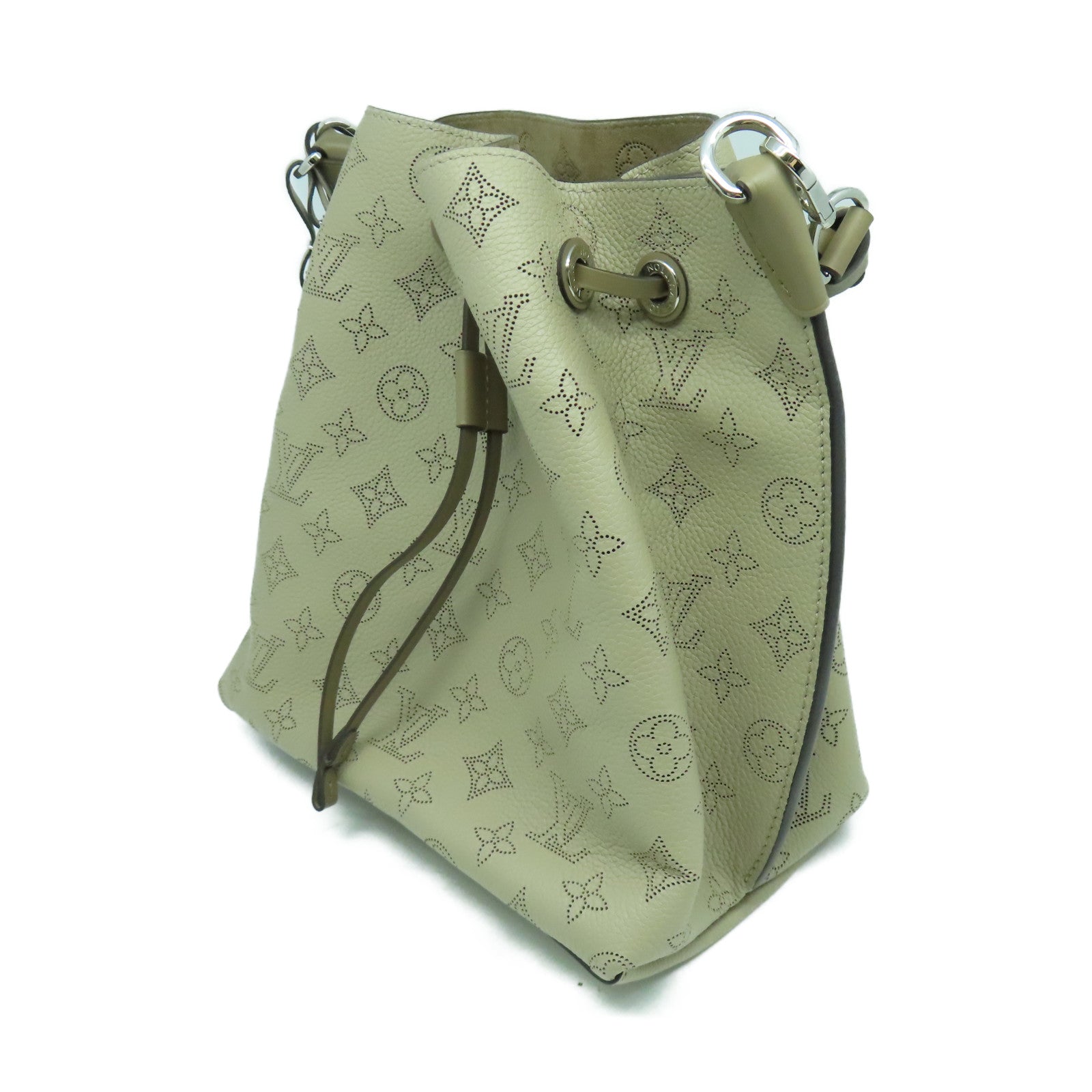 LOUIS VUITTON Mahina Muria銀扣手挽肩背兩用袋卡其色