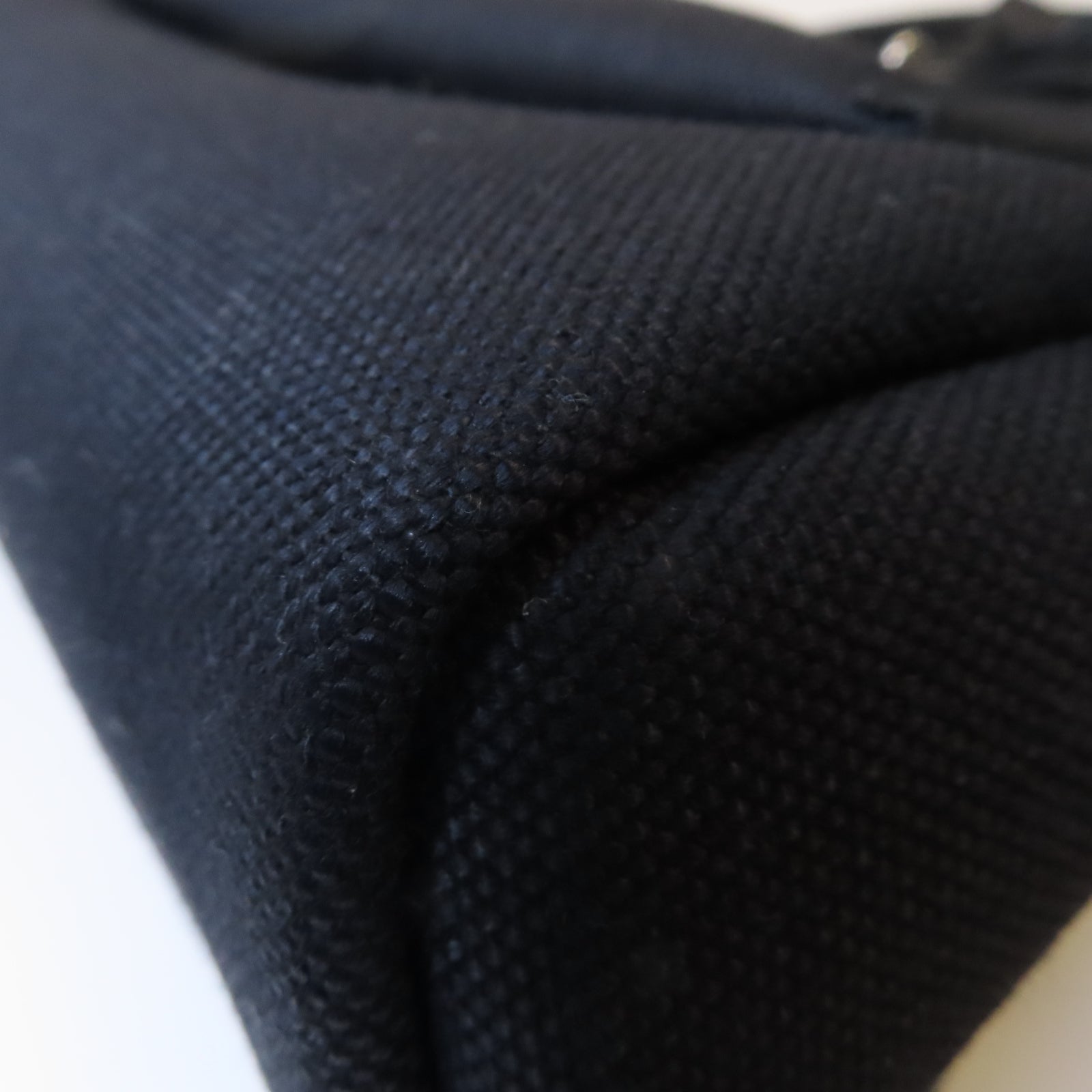 HERMES 帆布Herbag PM銀扣手挽肩背兩用袋Noir黑色