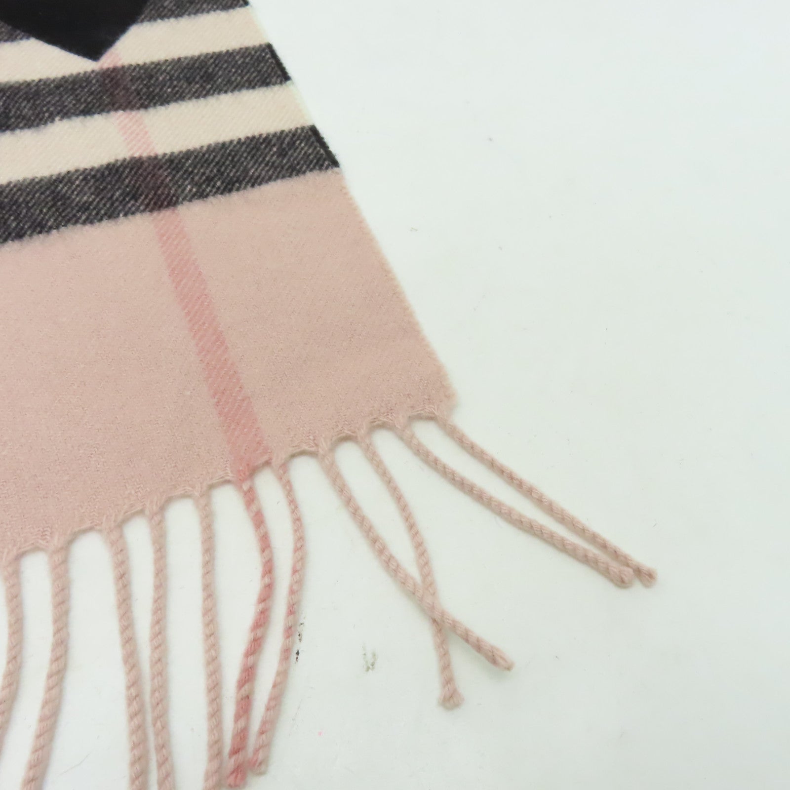 BURBERRY 羊絨Scarf圍巾粉紅色/黑色