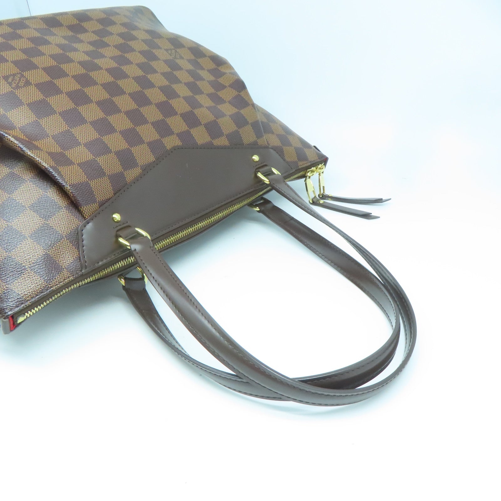 LOUIS VUITTON Damier Weekender GM金扣手挽袋啡色