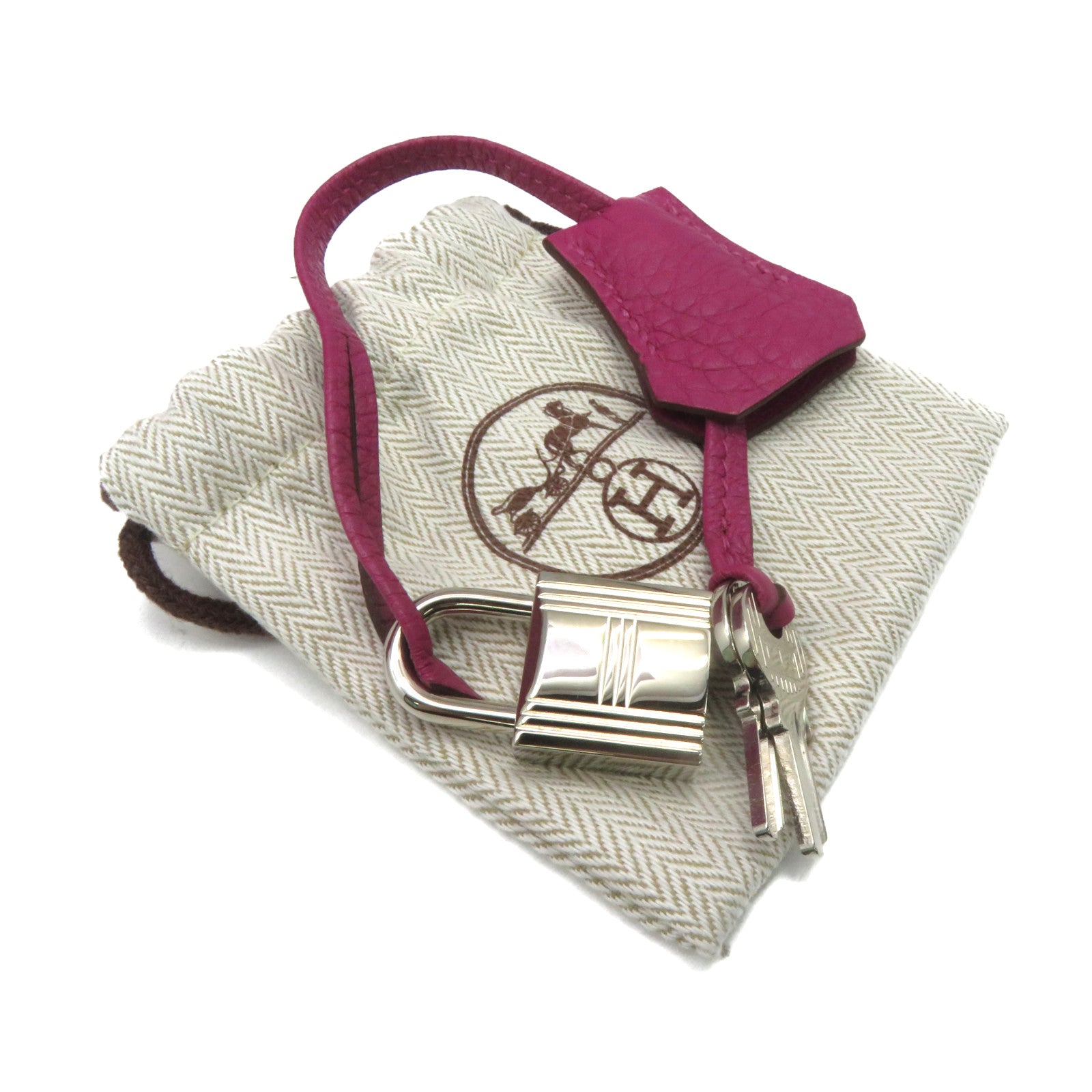 HERMES Togo Leather Kelly 32 2Way Hand Bag Silver Buckle Handle Shoulder Backpack Tosca Fuchsia