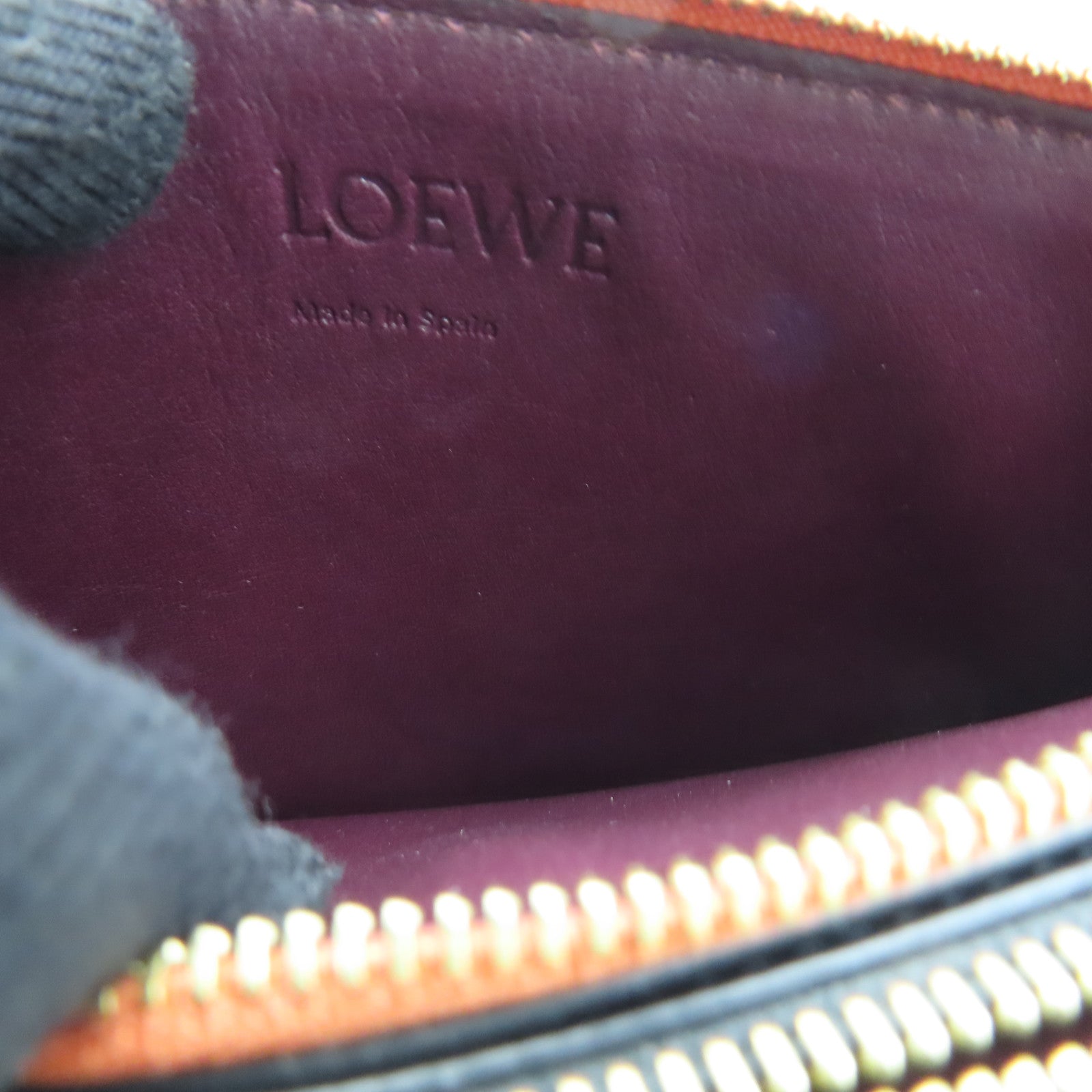 LOEWE Leather Gate Double Gold Buckle Shoulder Bag Orange Black