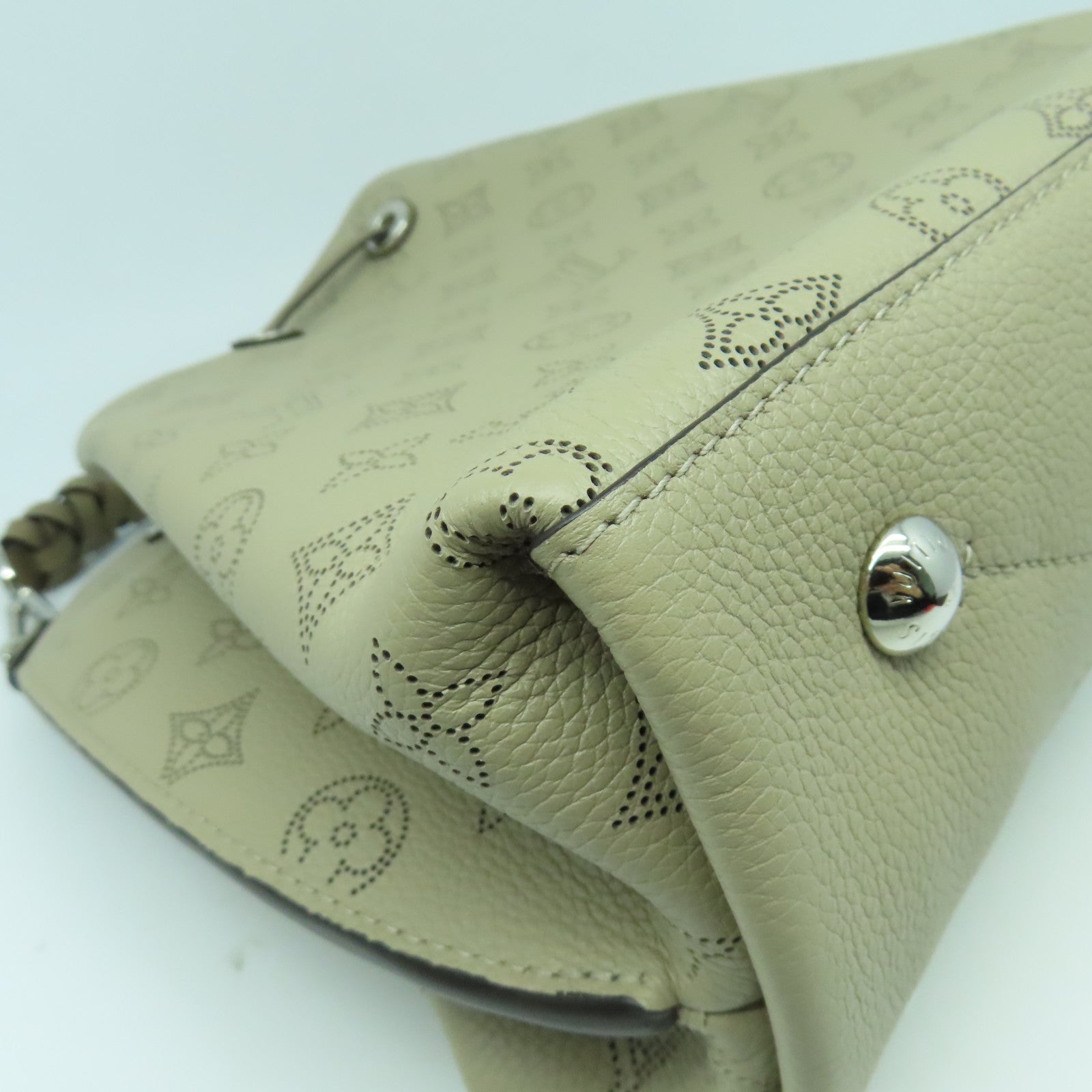 LOUIS VUITTON Mahina Muria銀扣手挽肩背兩用袋卡其色