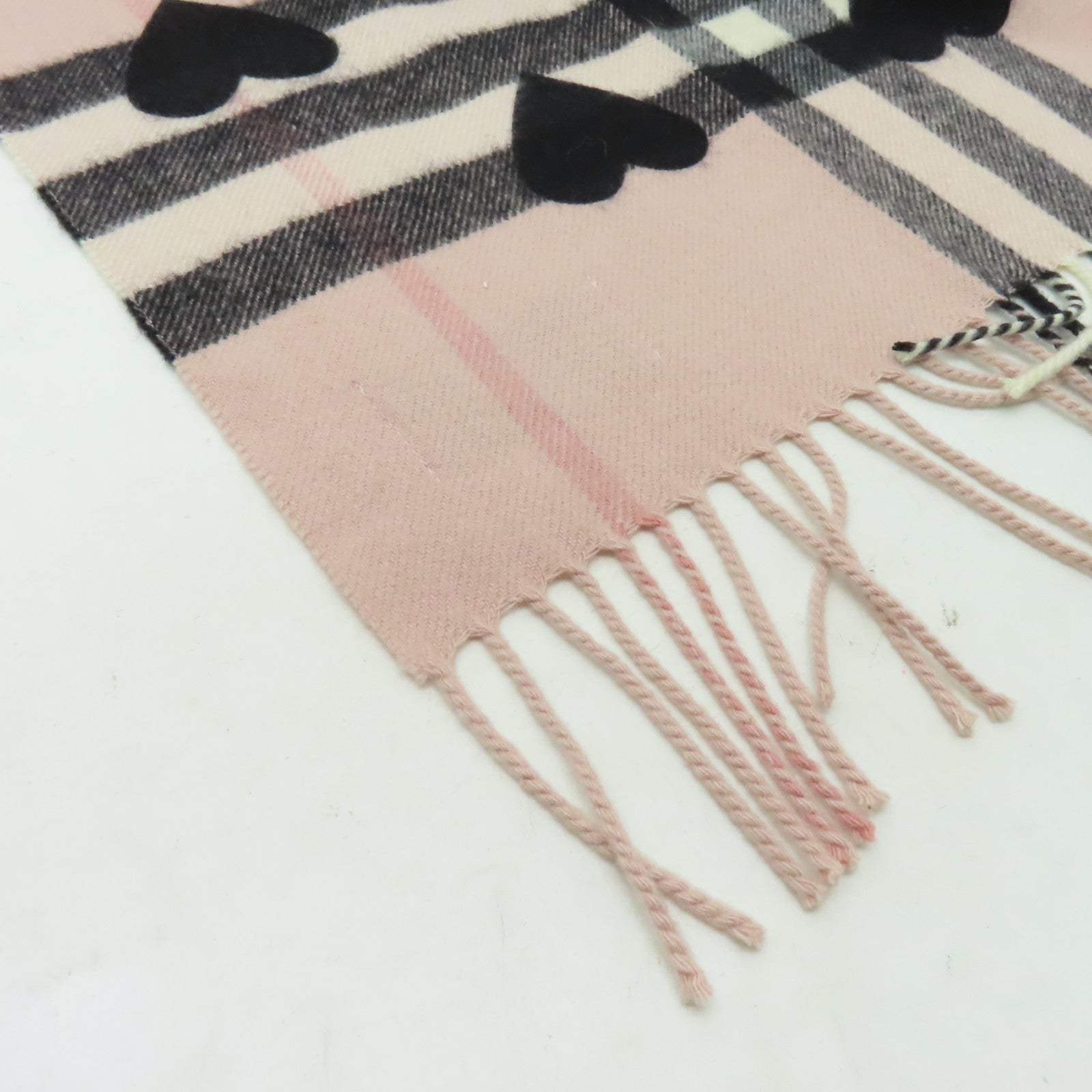 BURBERRY 羊絨Scarf圍巾粉紅色/黑色