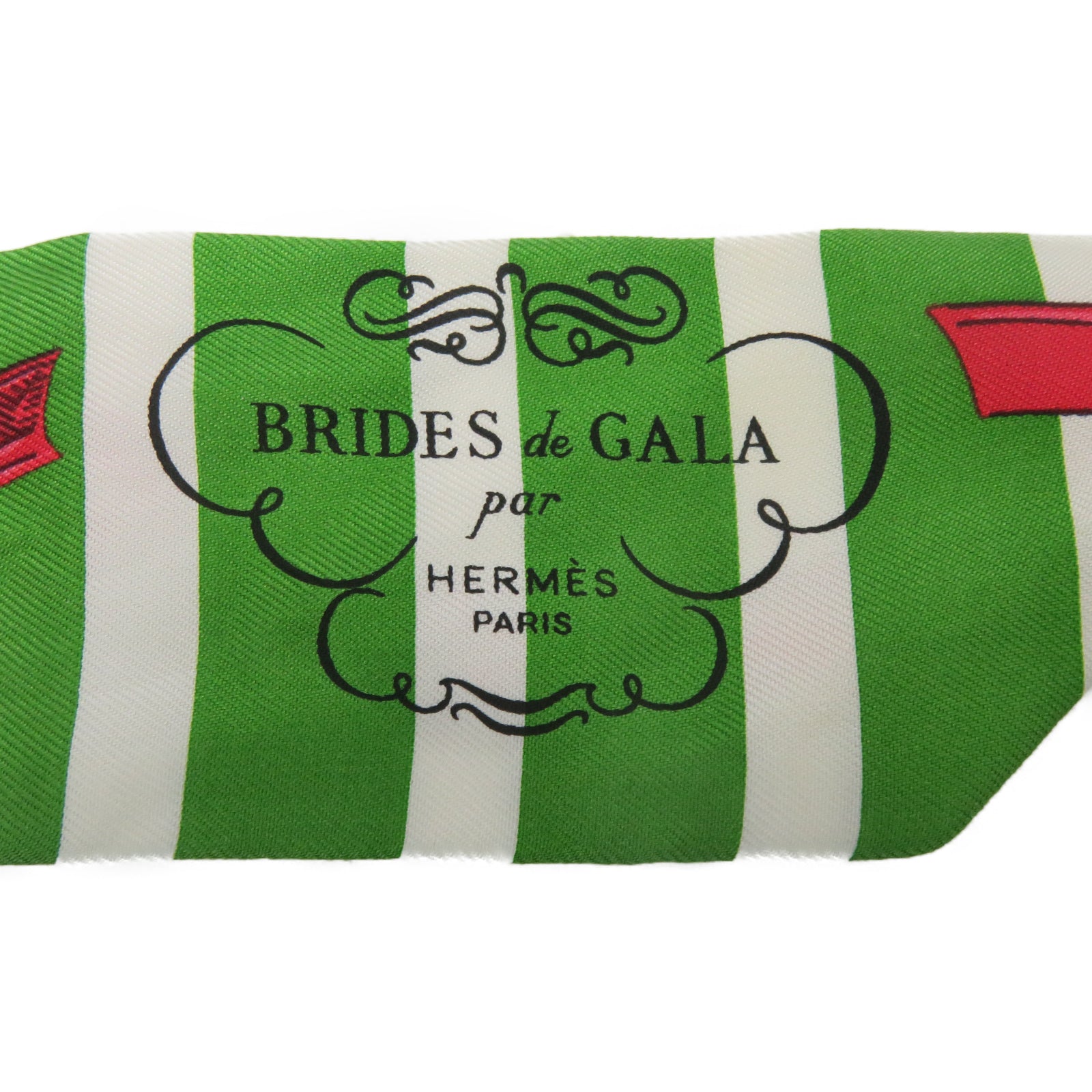 HERMES 【激減優惠】絲質Twilly絲巾綠色