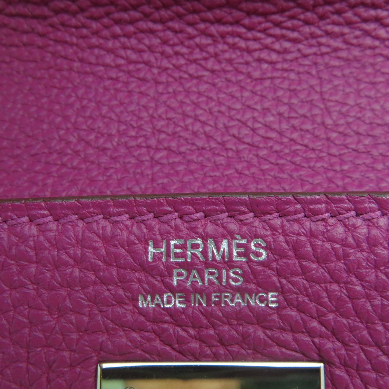 HERMES Togo Leather Kelly 32 2Way Hand Bag Silver Buckle Handle Shoulder Backpack Tosca Fuchsia