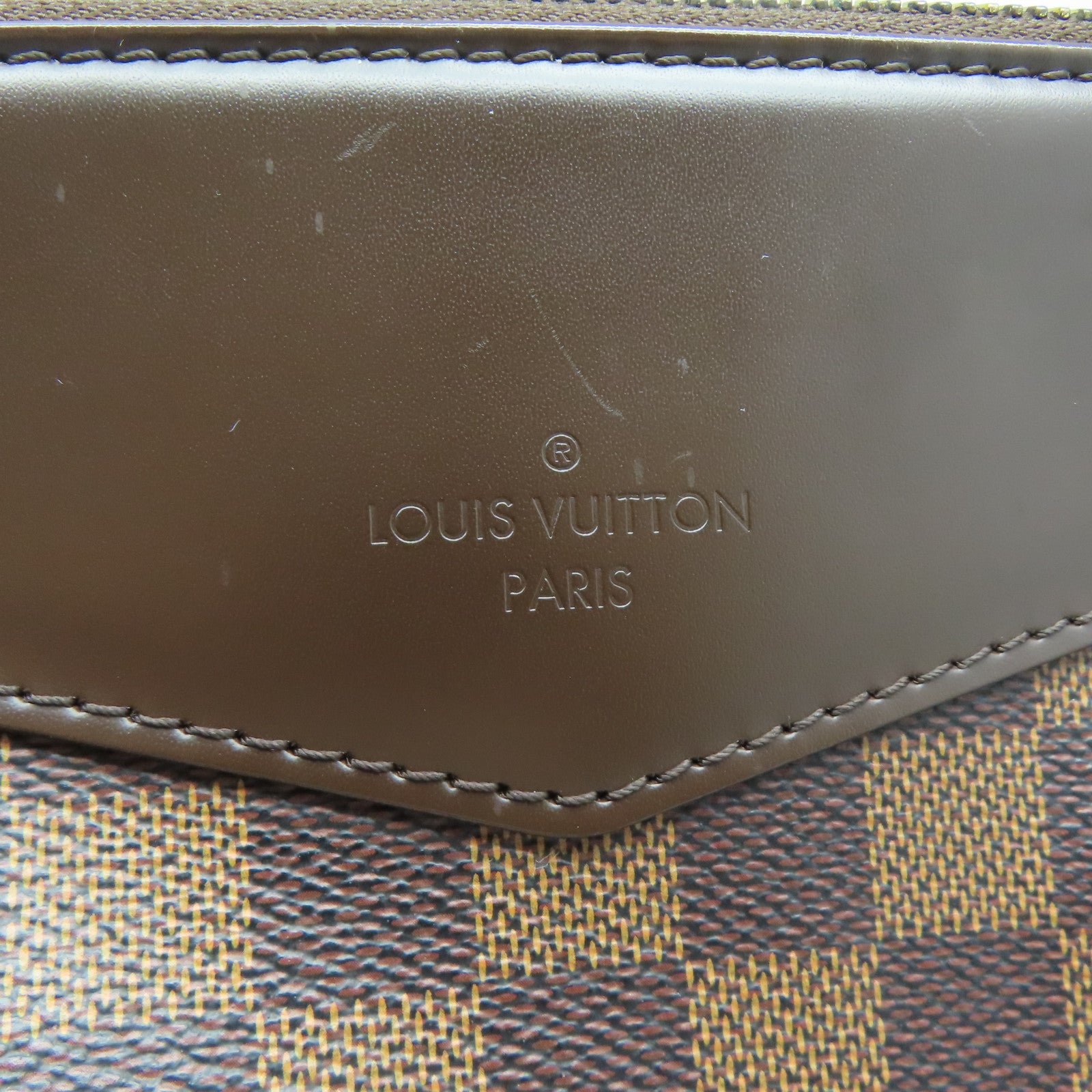 LOUIS VUITTON Damier Weekender GM金扣手挽袋啡色