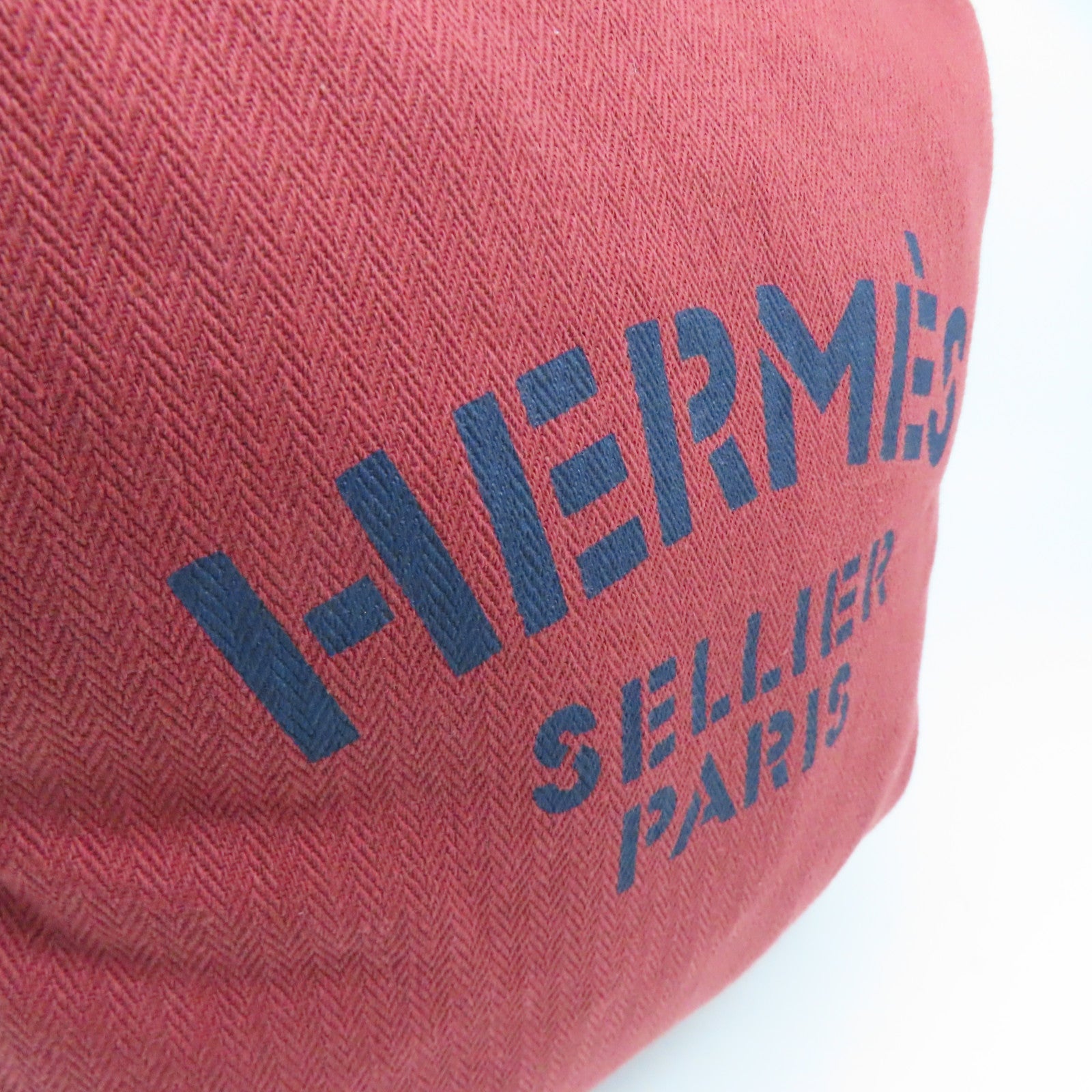 HERMES 帆布Aline MM银扣肩背袋Rouge H酒红色