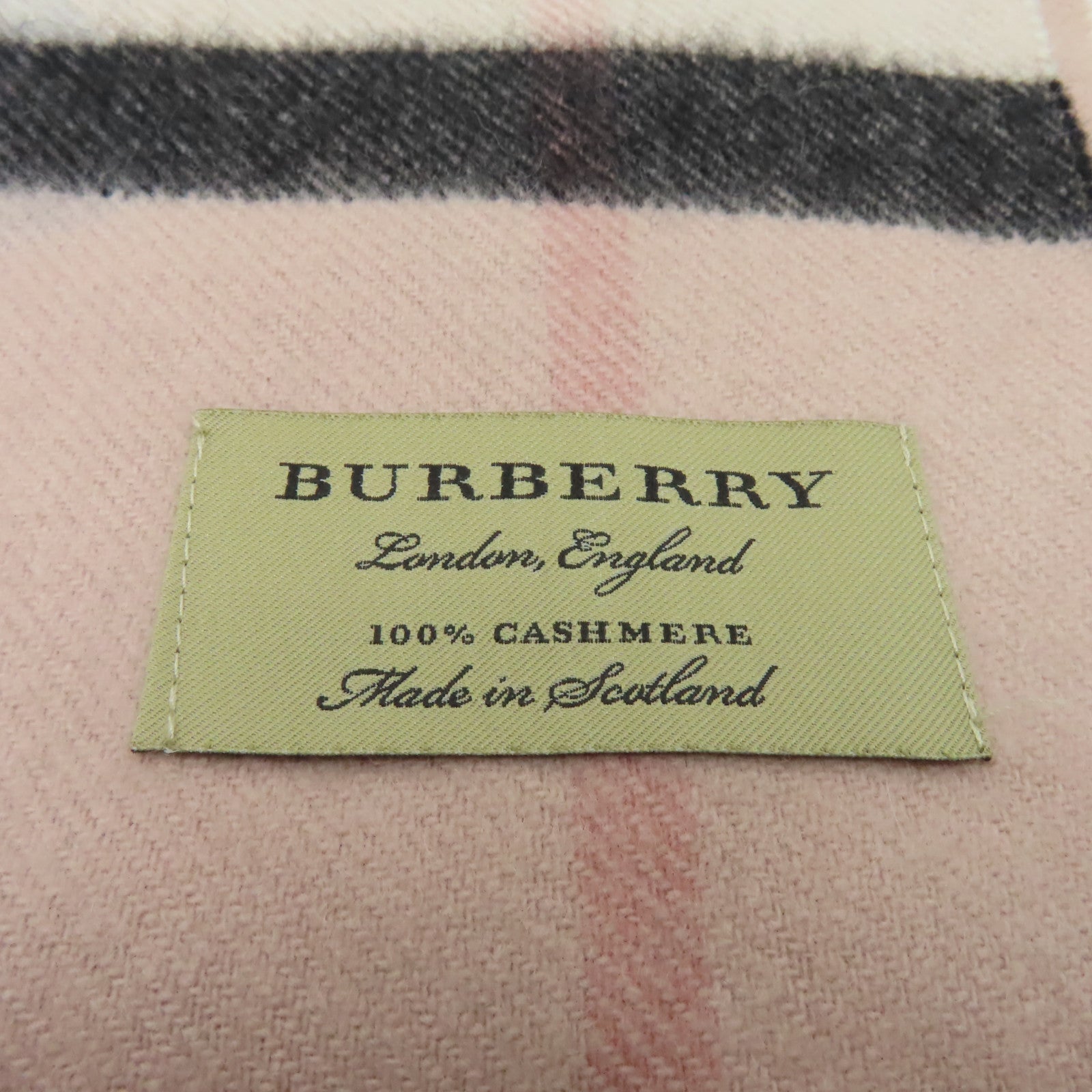 BURBERRY 羊絨Scarf圍巾粉紅色/黑色