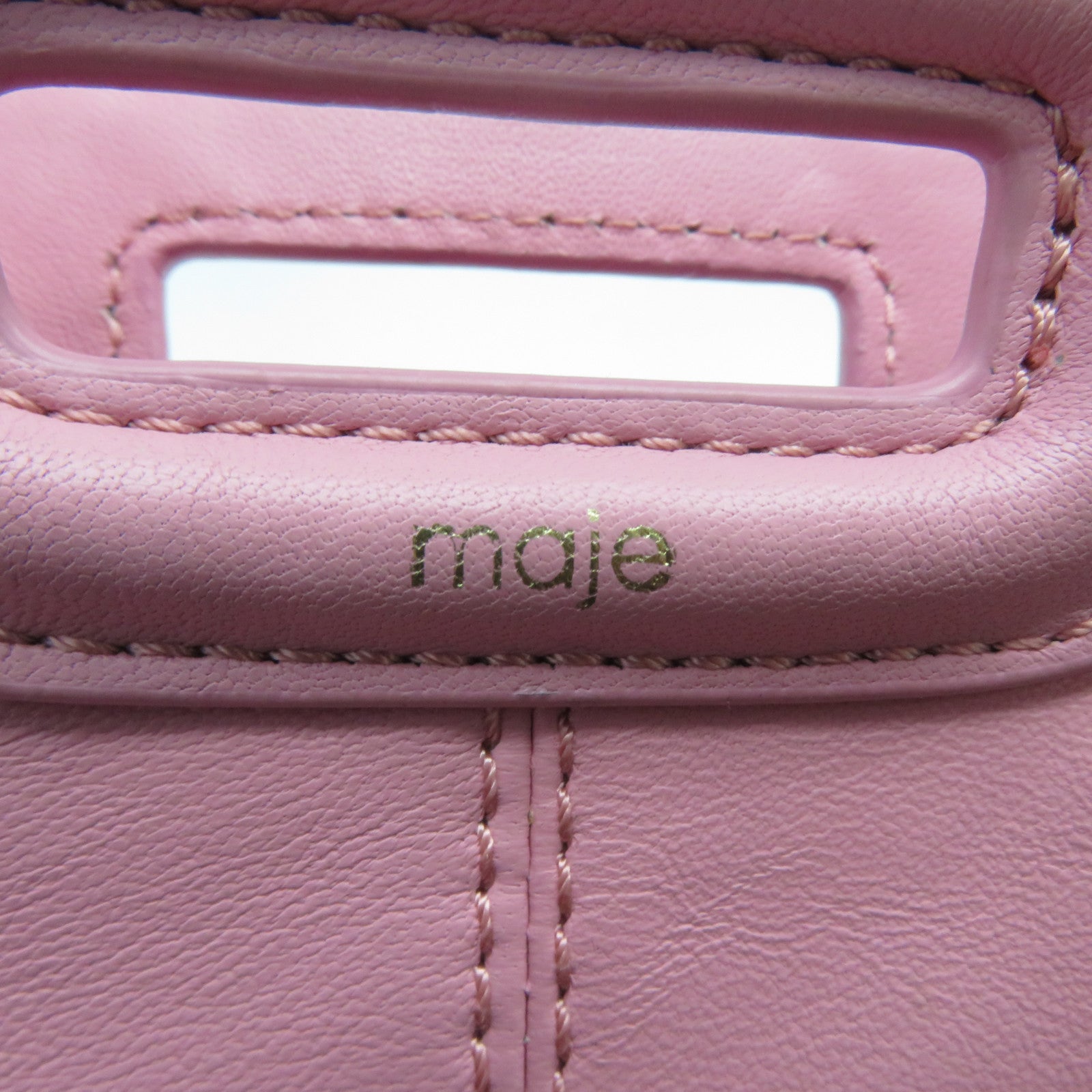 maje 【激減優惠】牛皮皮革Maje Hand Bag金扣鏈帶手挽肩背兩用袋粉紅色