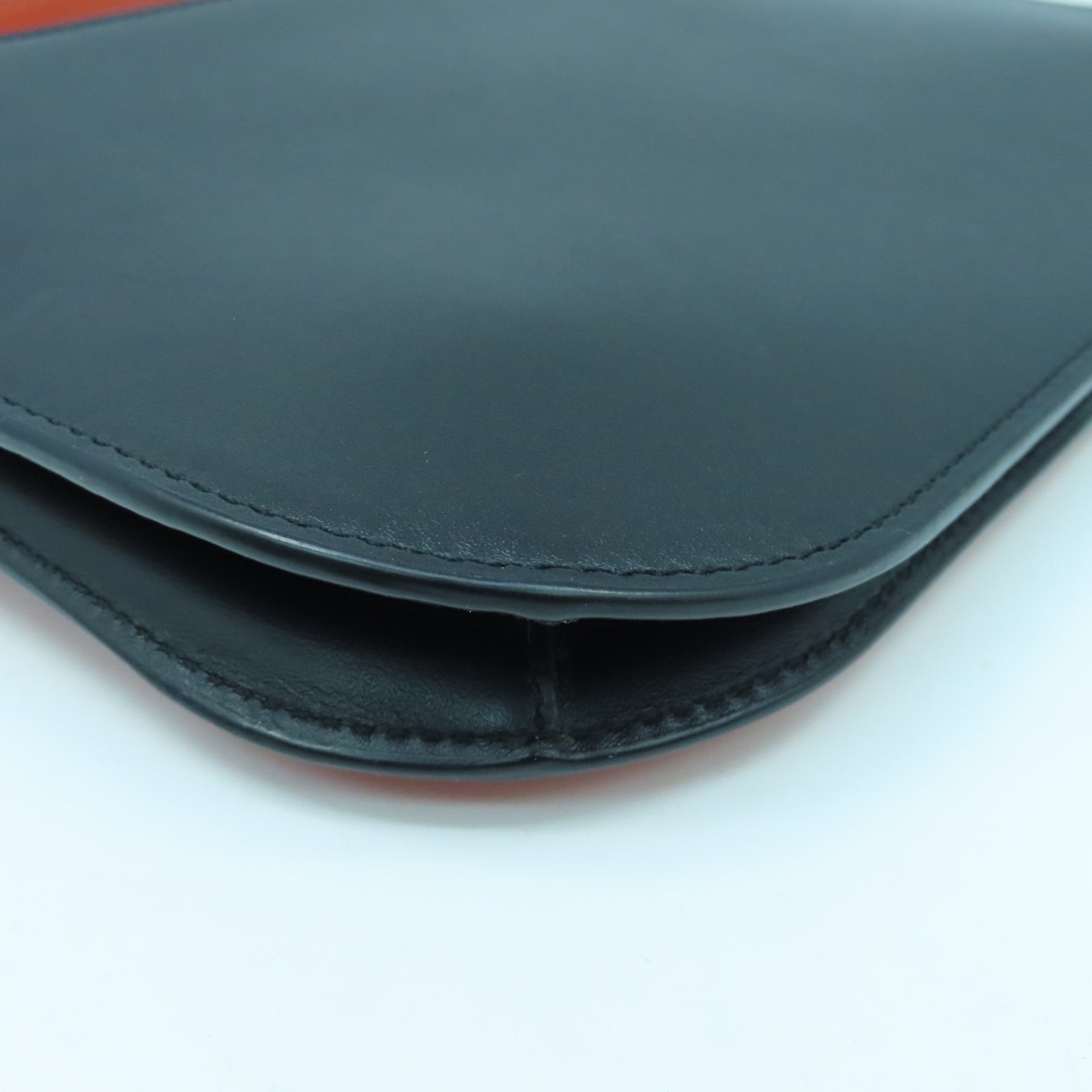 LOEWE Leather Gate Double Gold Buckle Shoulder Bag Orange Black