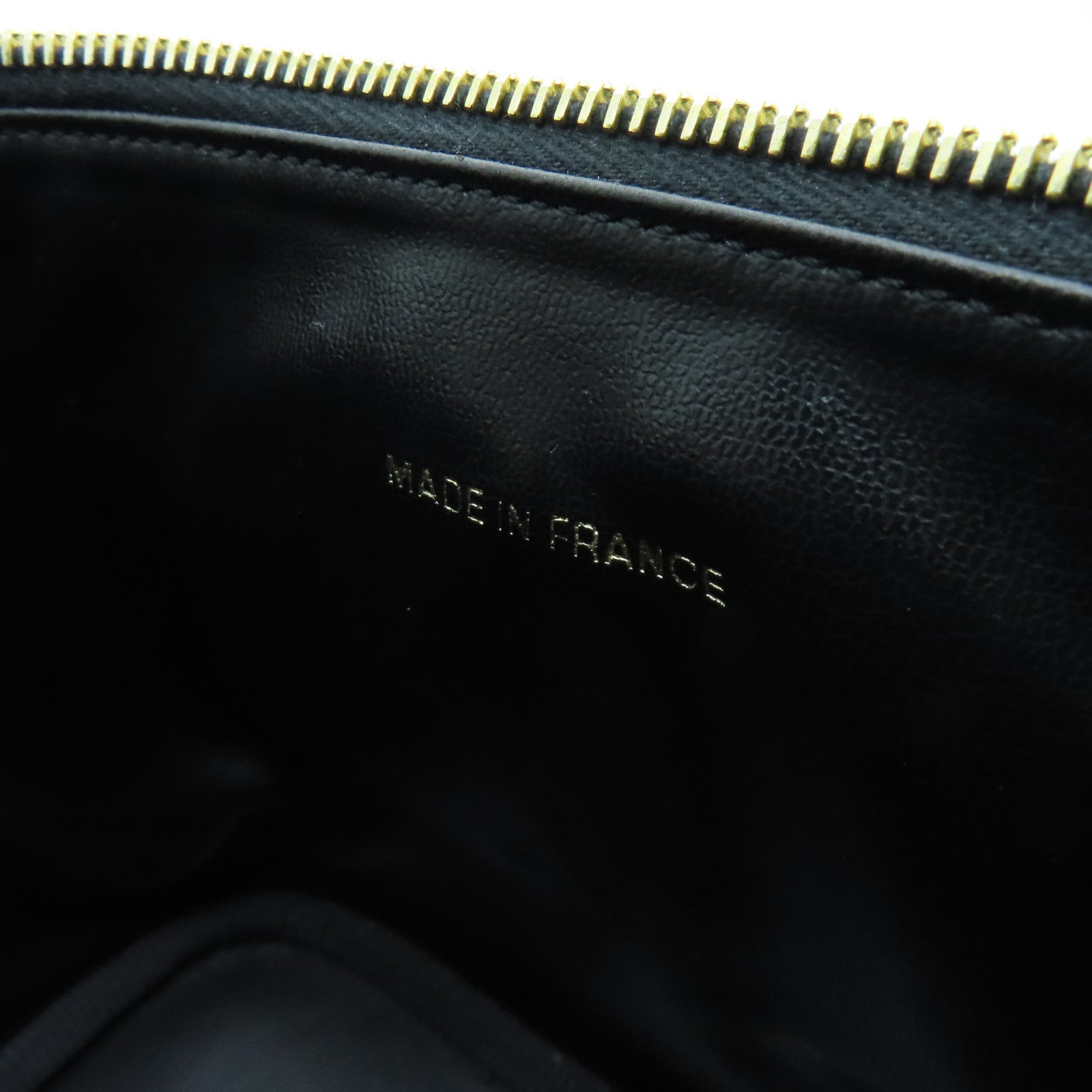 CHANEL cowhide leather Vintage Vanity Case Bag gold buckle handle bag black