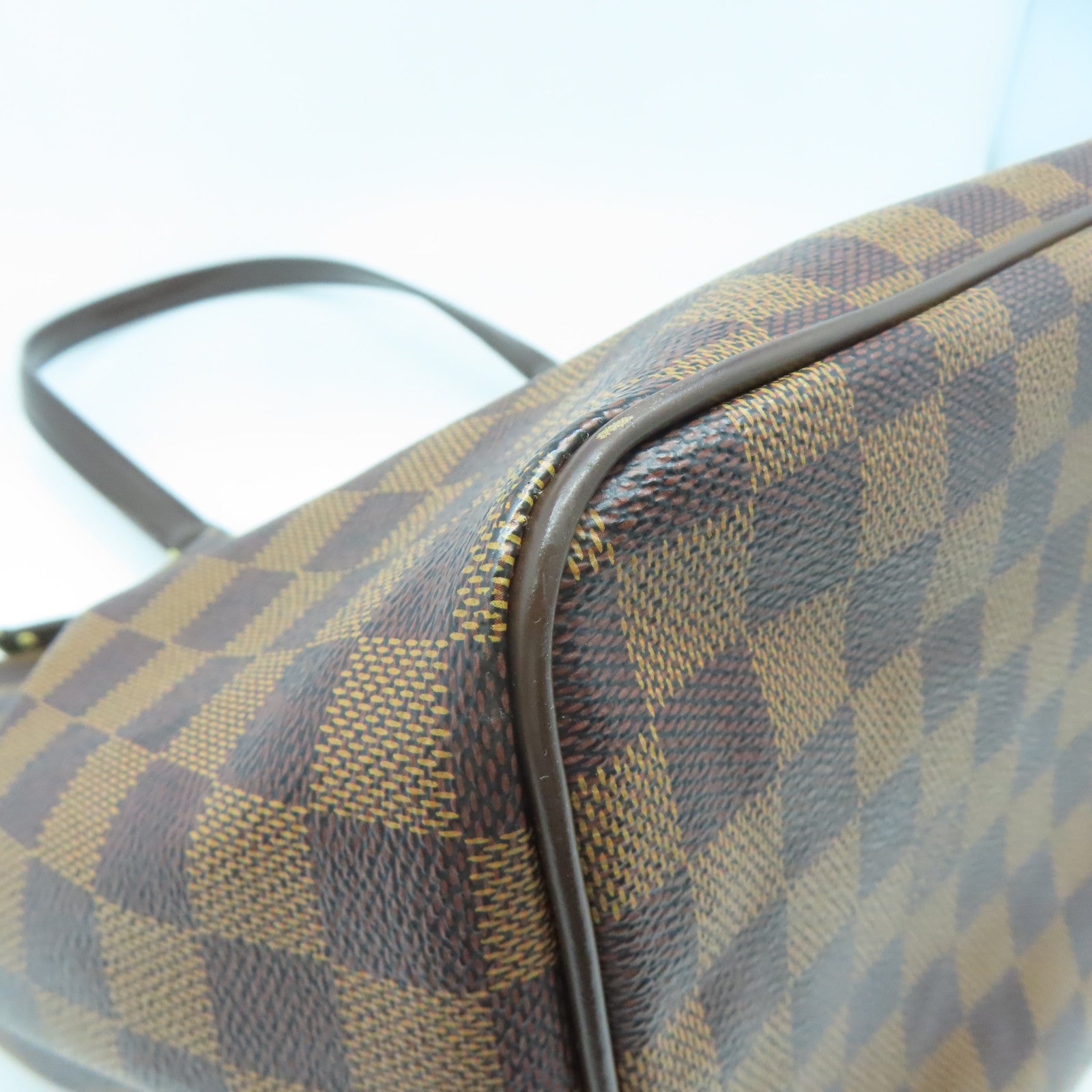 LOUIS VUITTON Damier Weekender GM金扣手挽袋啡色