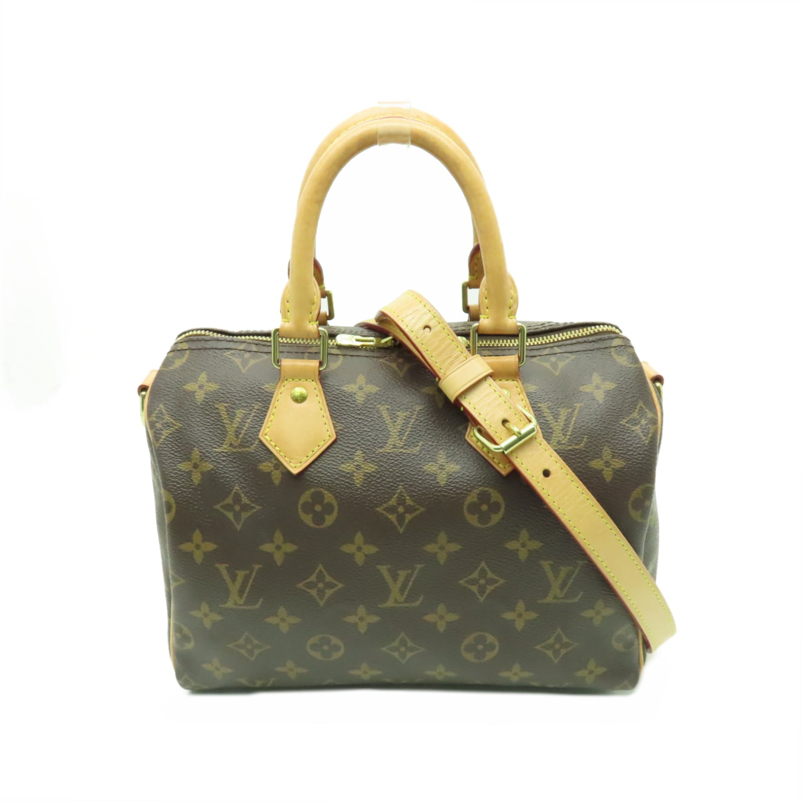 LOUIS VUITTON Monogram Speedy 25金扣手挽肩背兩用袋啡色
