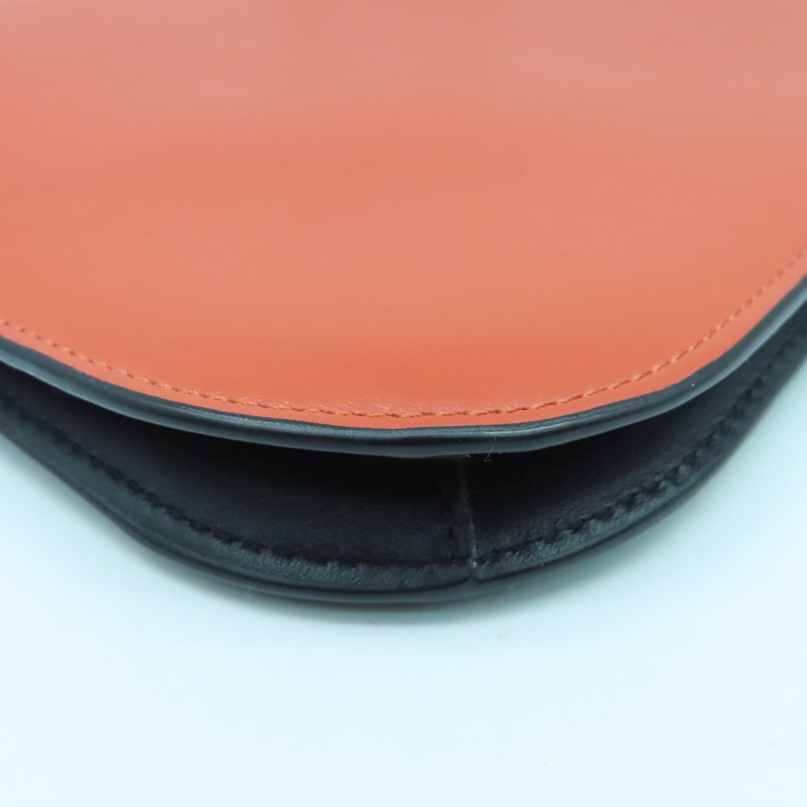 LOEWE Leather Gate Double Gold Buckle Shoulder Bag Orange Black