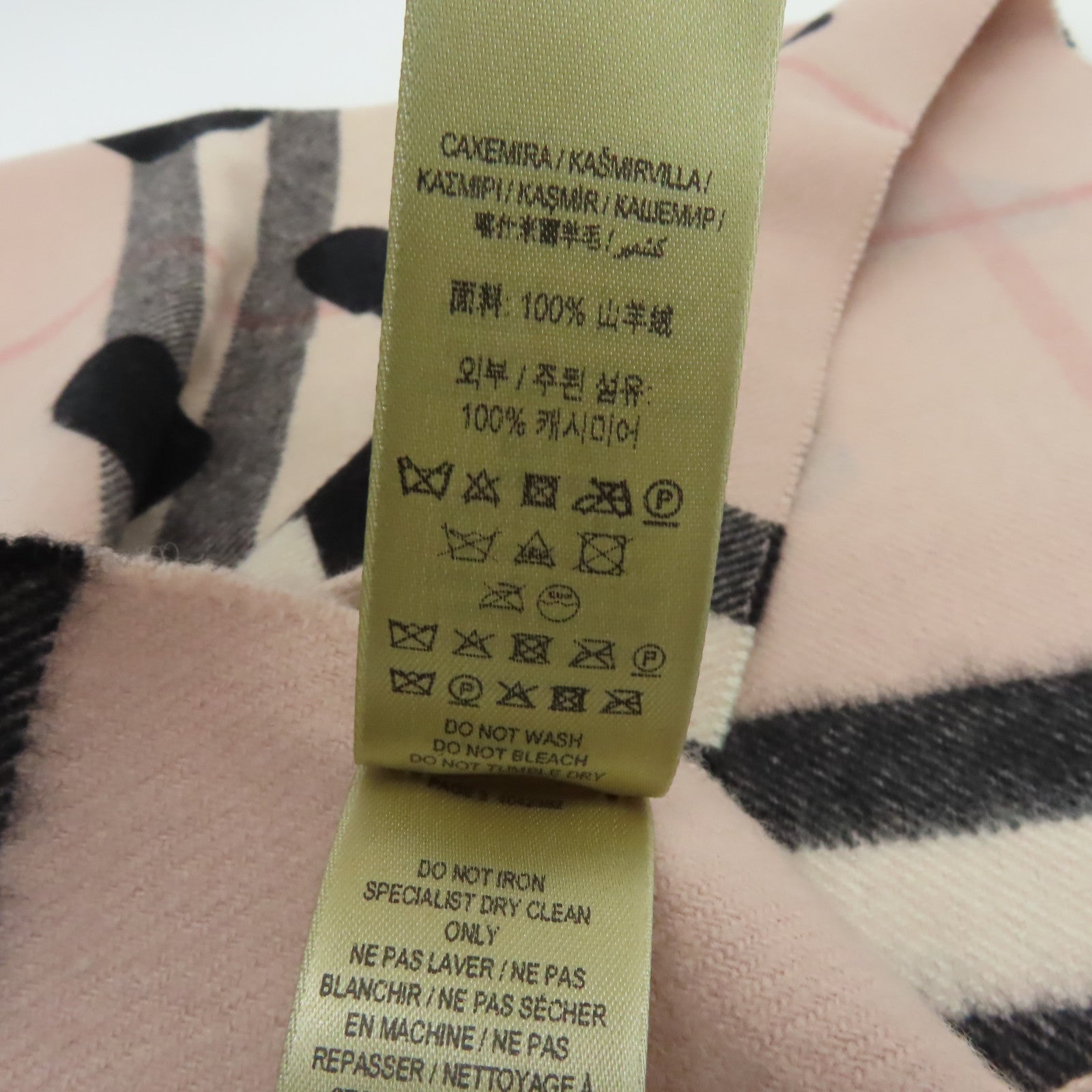 BURBERRY 羊絨Scarf圍巾粉紅色/黑色
