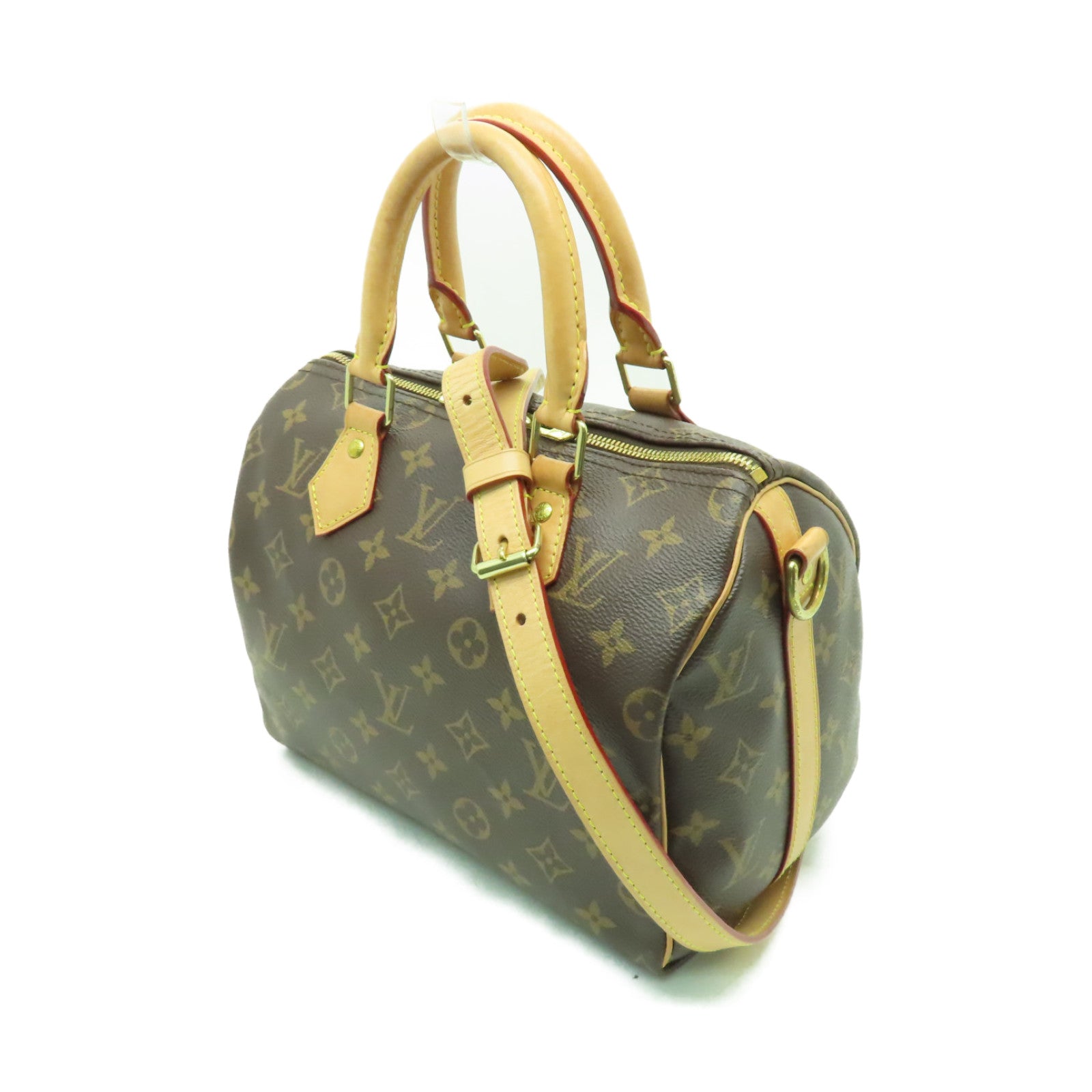 LOUIS VUITTON Monogram Speedy 25金扣手挽肩背兩用袋啡色