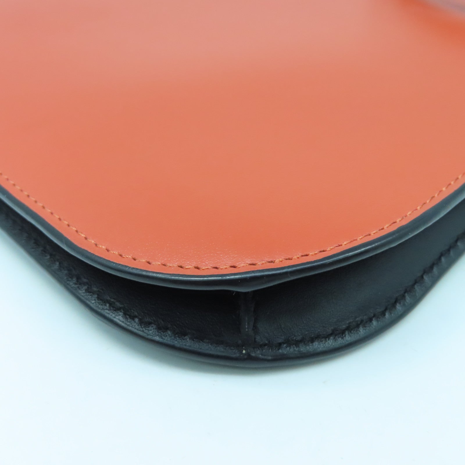 LOEWE Leather Gate Double Gold Buckle Shoulder Bag Orange Black