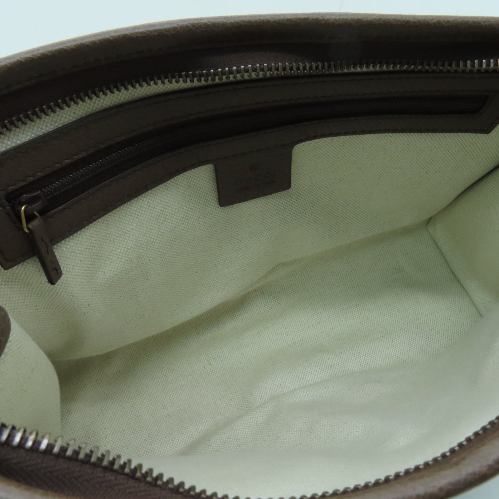 GUCCI Coated Canvas GG Supreme Ophidia GG Gold Buckle Clutch Brown/Beige