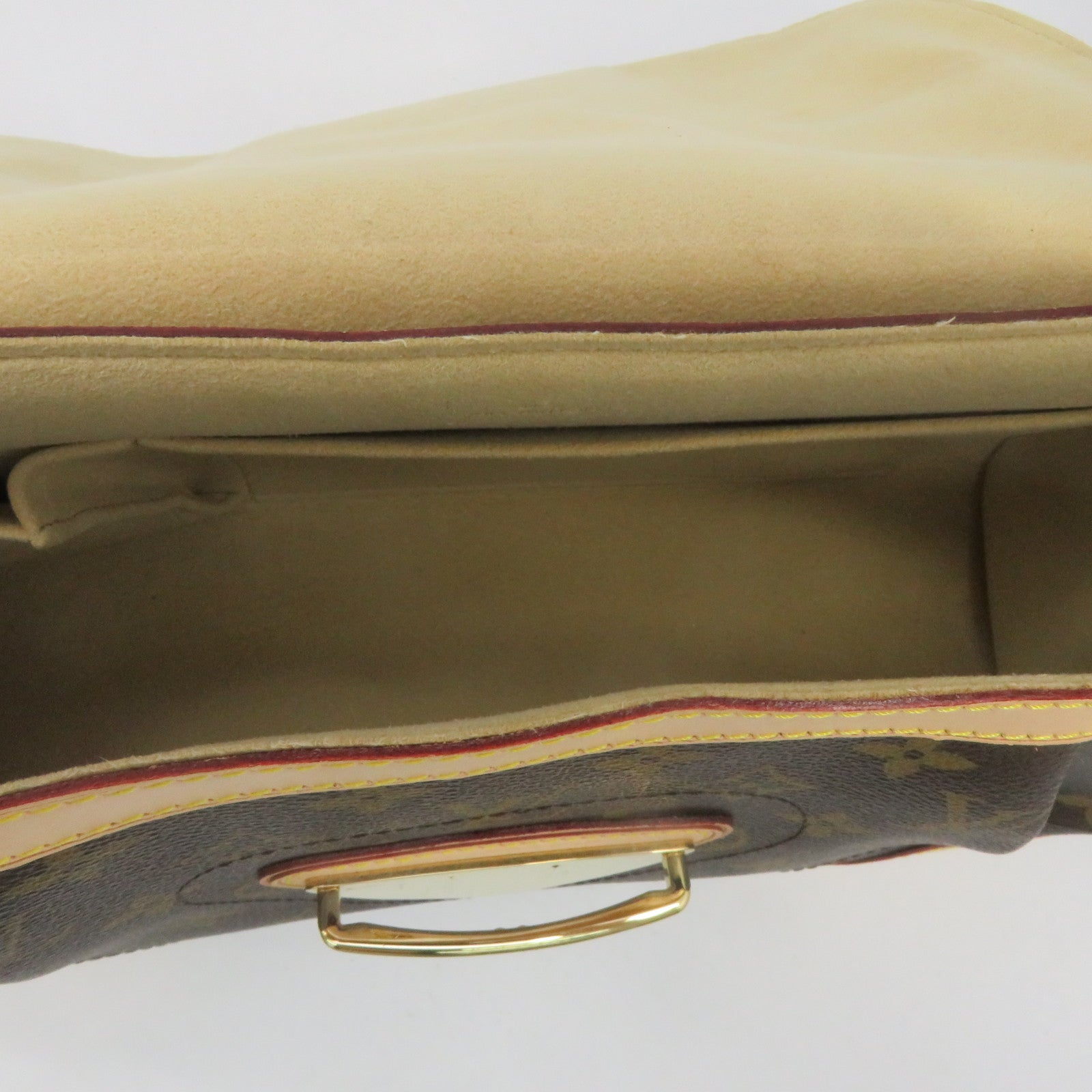 LOUIS VUITTON Monogram Beverly MM Gold Buckle Shoulder Bag Brown