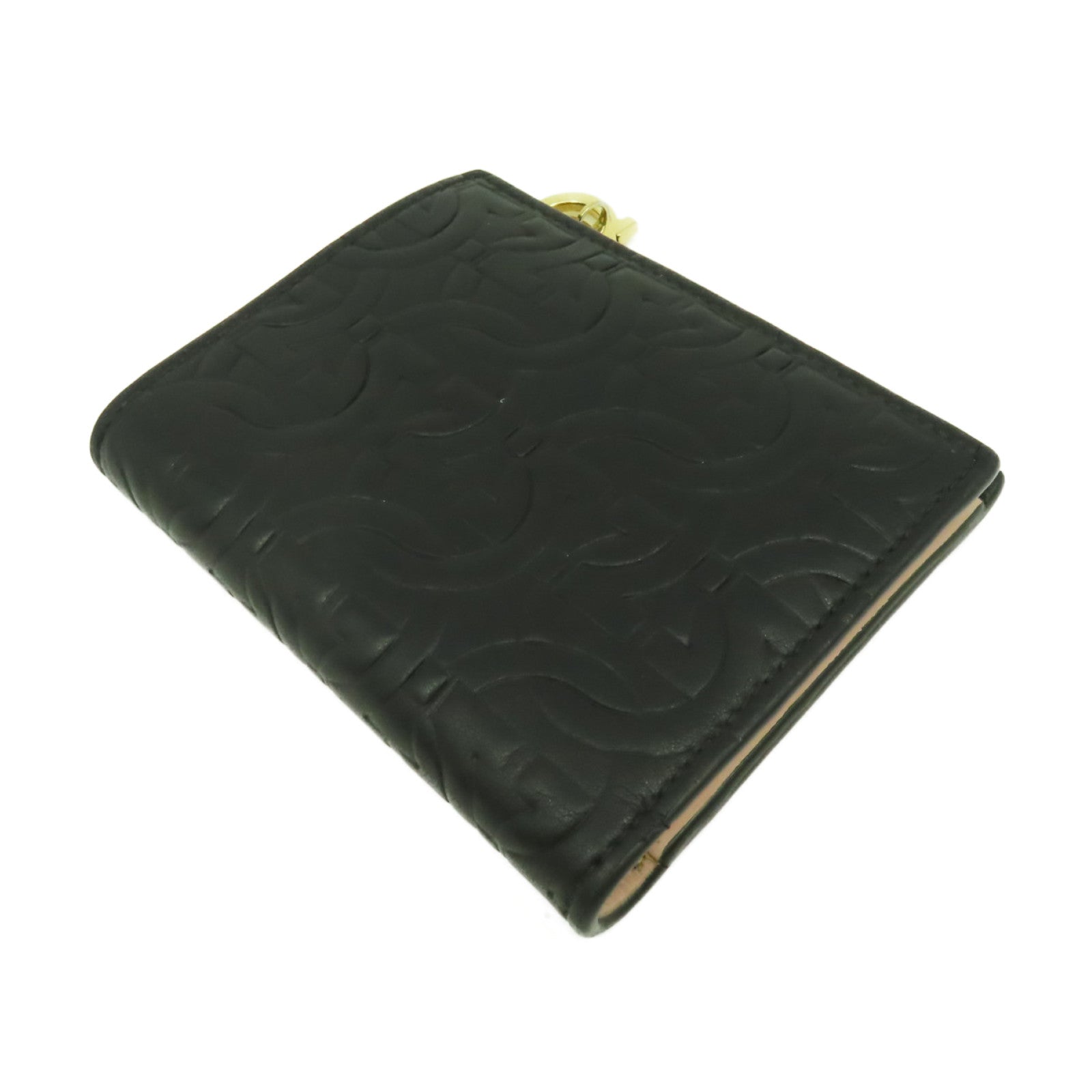 Salvatore Ferragamo 牛皮皮革Wallet金扣錢包黑色