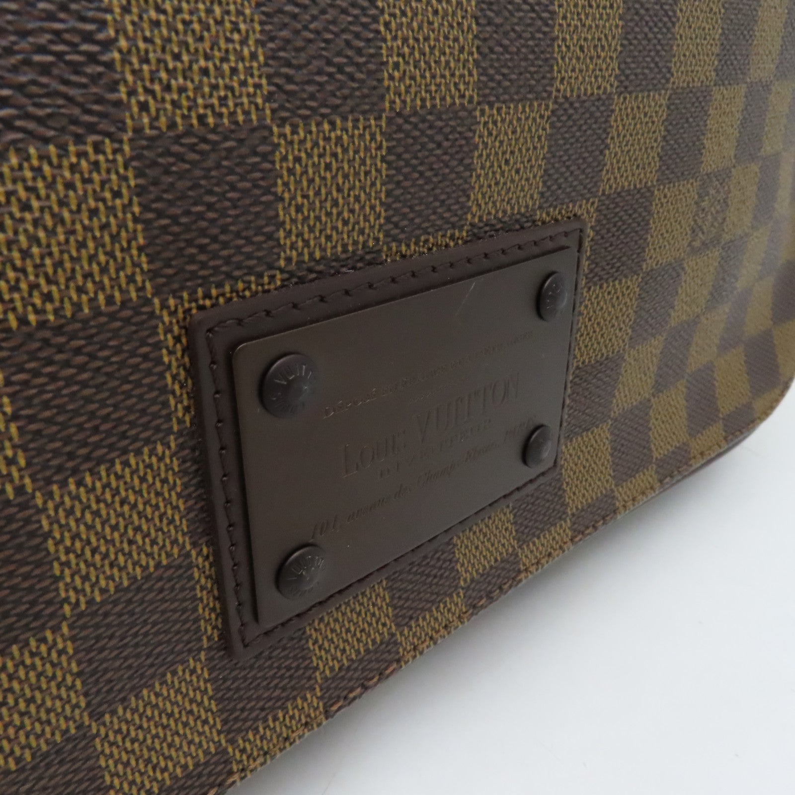 LOUIS VUITTON Damier Brooklyn GM金扣肩背袋啡色