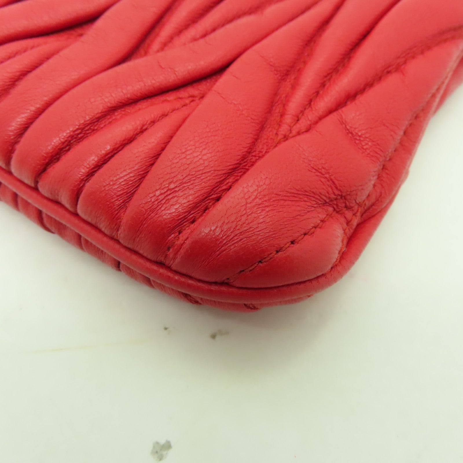 Miu Miu 羊皮皮革2 Way Shoulder Clutch Bag金扣手拿包肩背兩用袋紅色