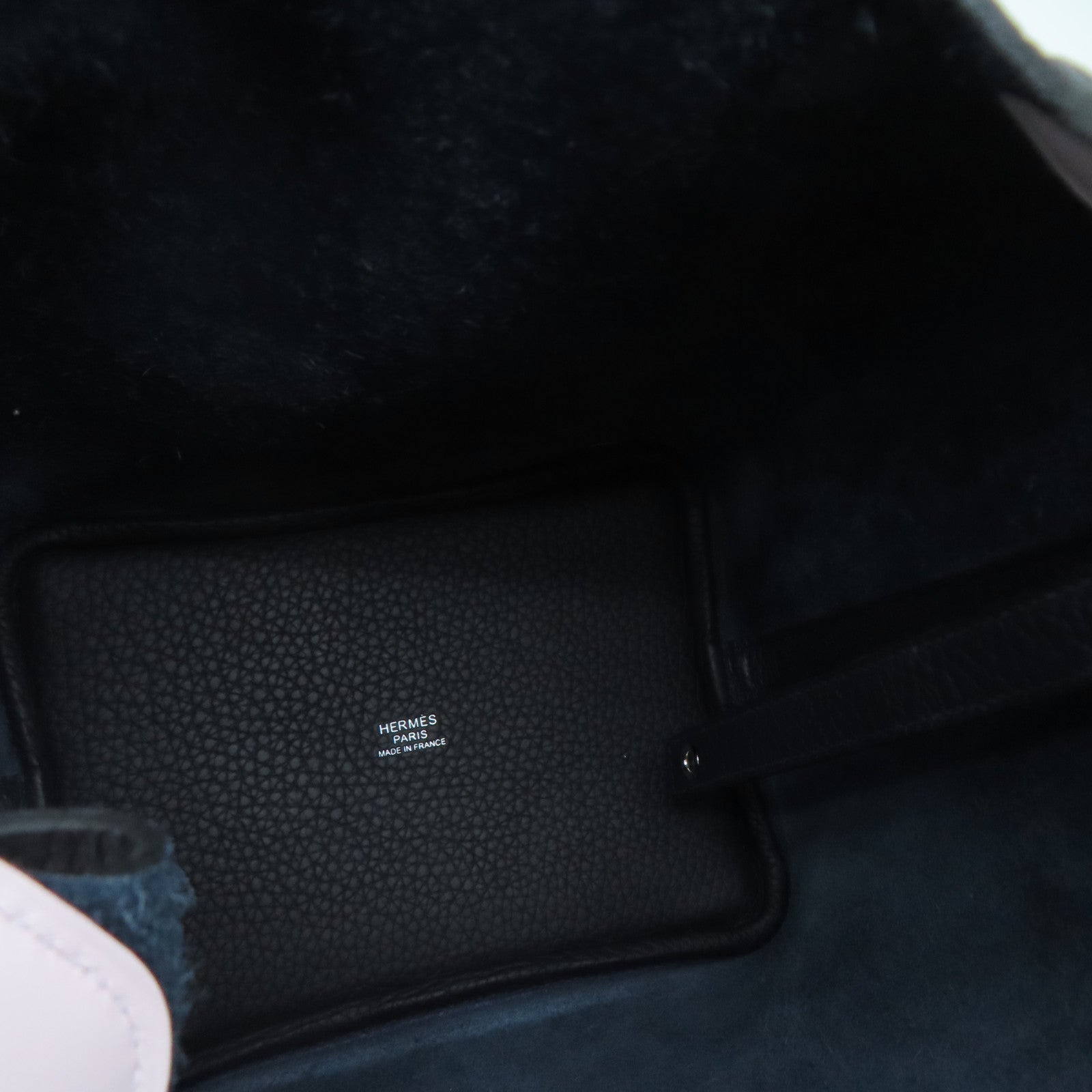 HERMES Taurillon Clemence Leather Picotin PM Gold Buckle Handle Bag Navy Black/Light Lilac