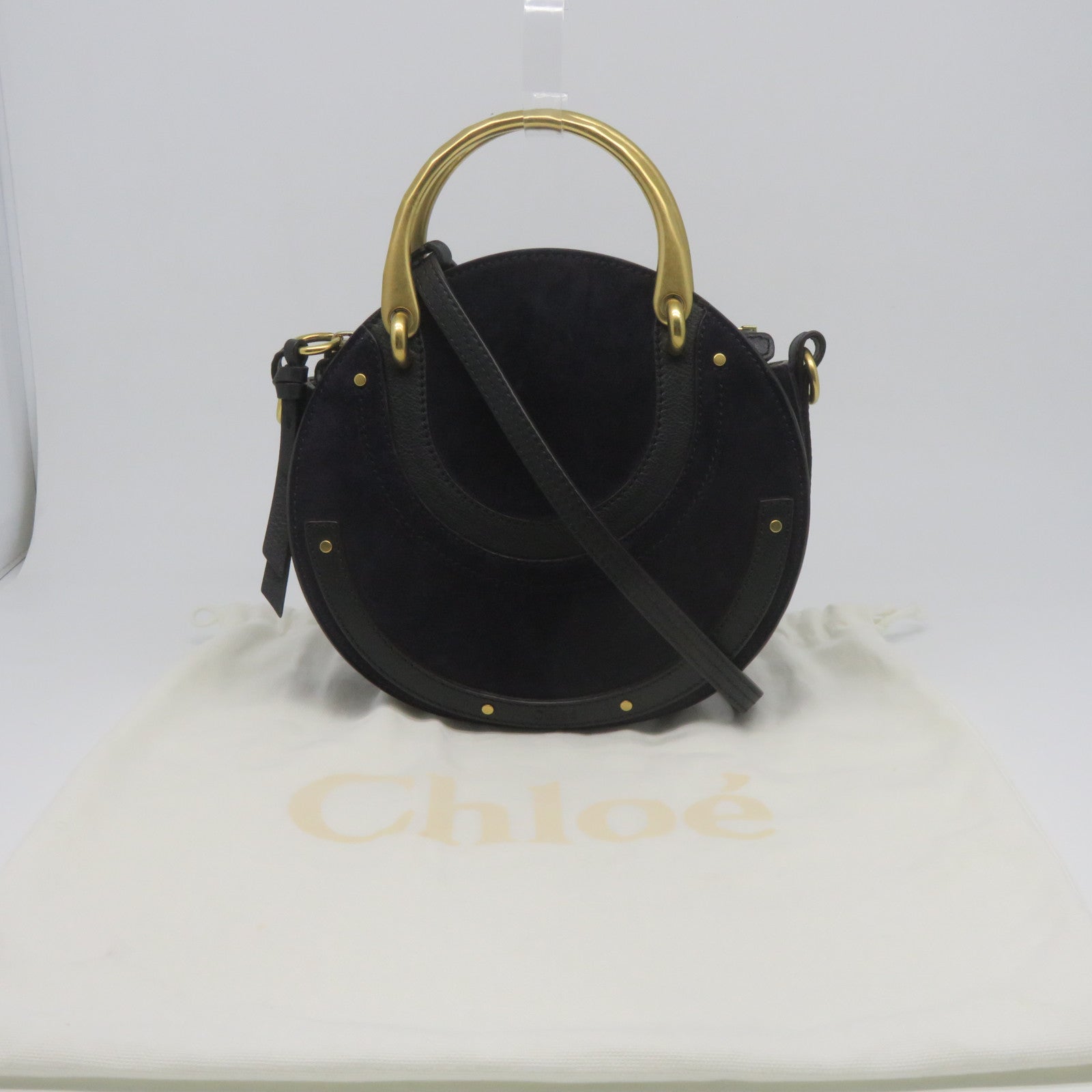 Chloe 【激減優惠】牛皮皮革麂皮皮革Pixie Bag金扣手挽肩背兩用袋黑色