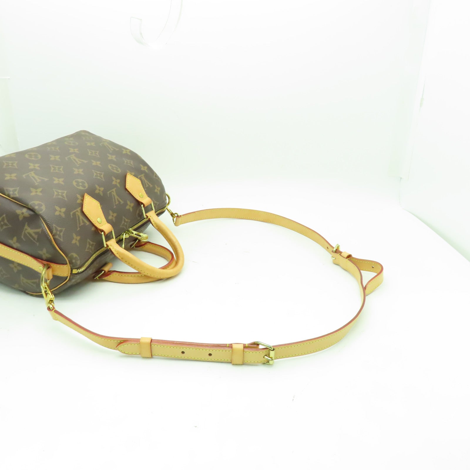 LOUIS VUITTON Monogram Speedy 25金扣手挽肩背兩用袋啡色