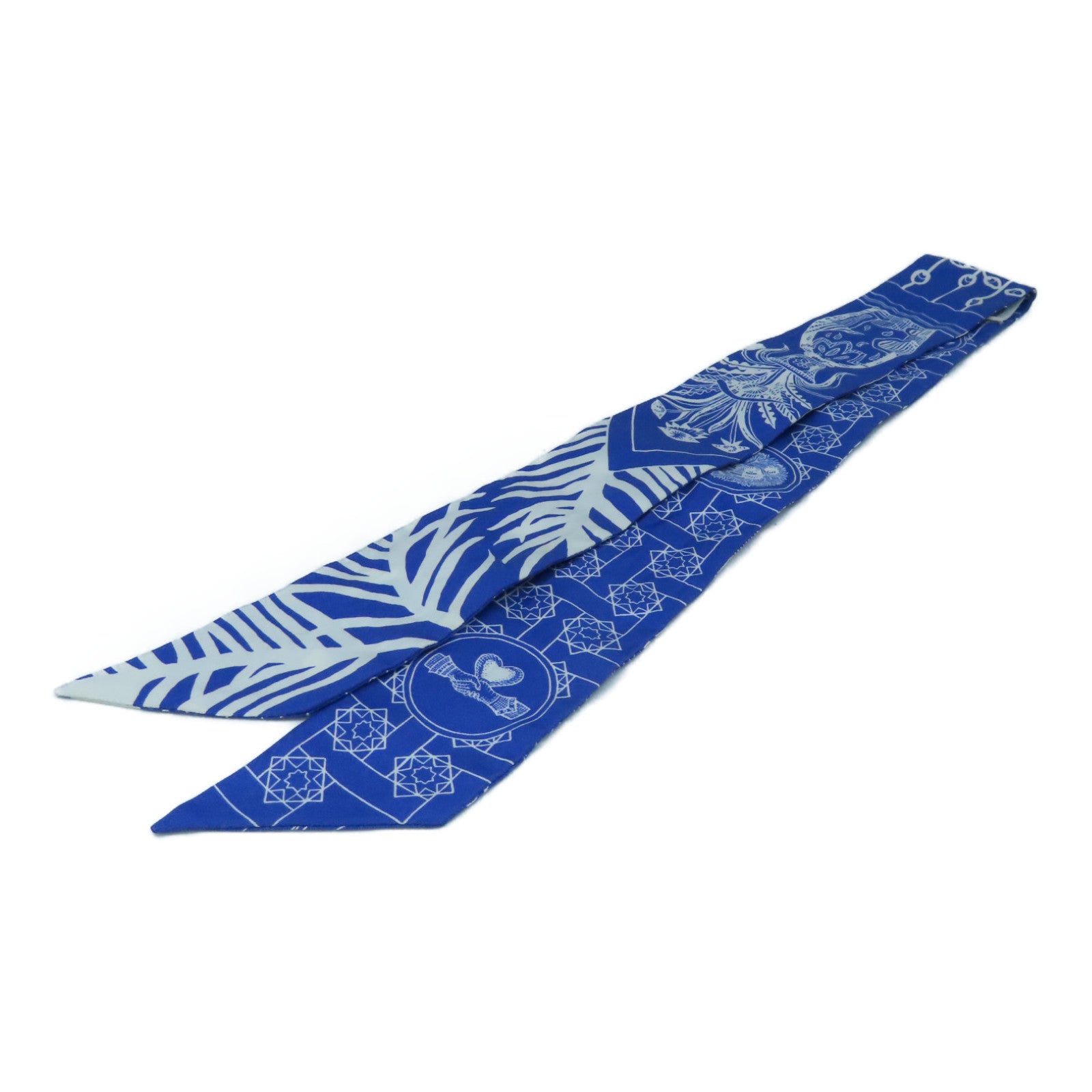 HERMES 丝质Twilly丝巾浅蓝色