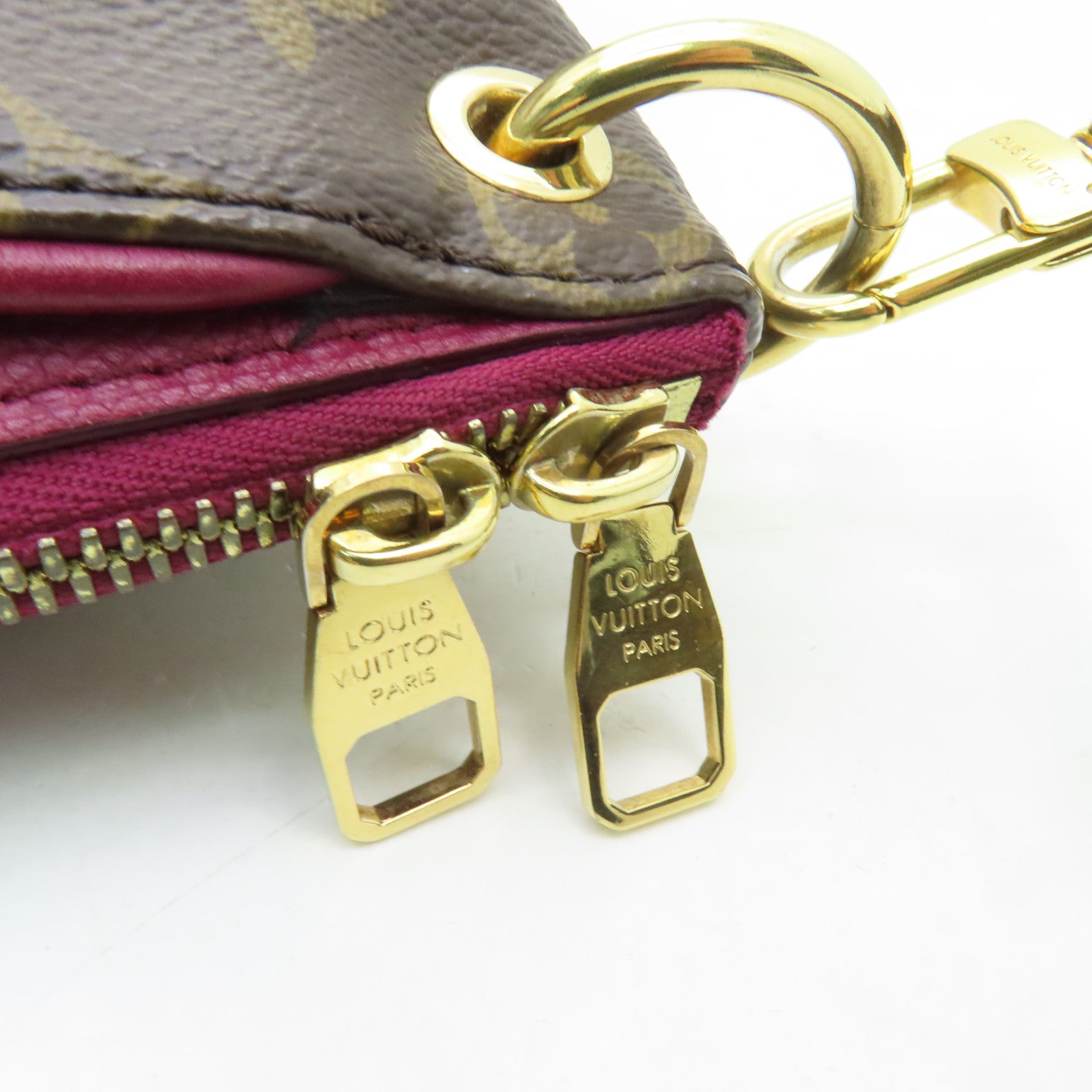 LOUIS VUITTON Monogram Pallas MM金扣手挽肩背兩用袋酒紅色