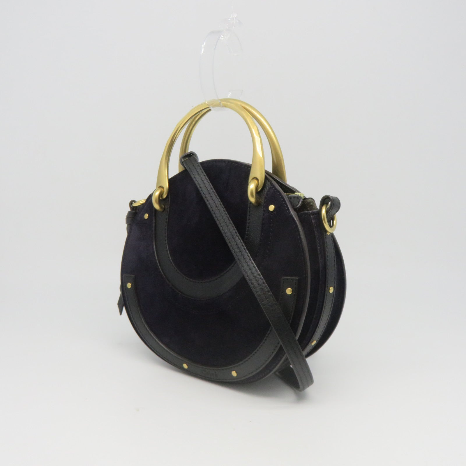 Chloe 【激減優惠】牛皮皮革麂皮皮革Pixie Bag金扣手挽肩背兩用袋黑色