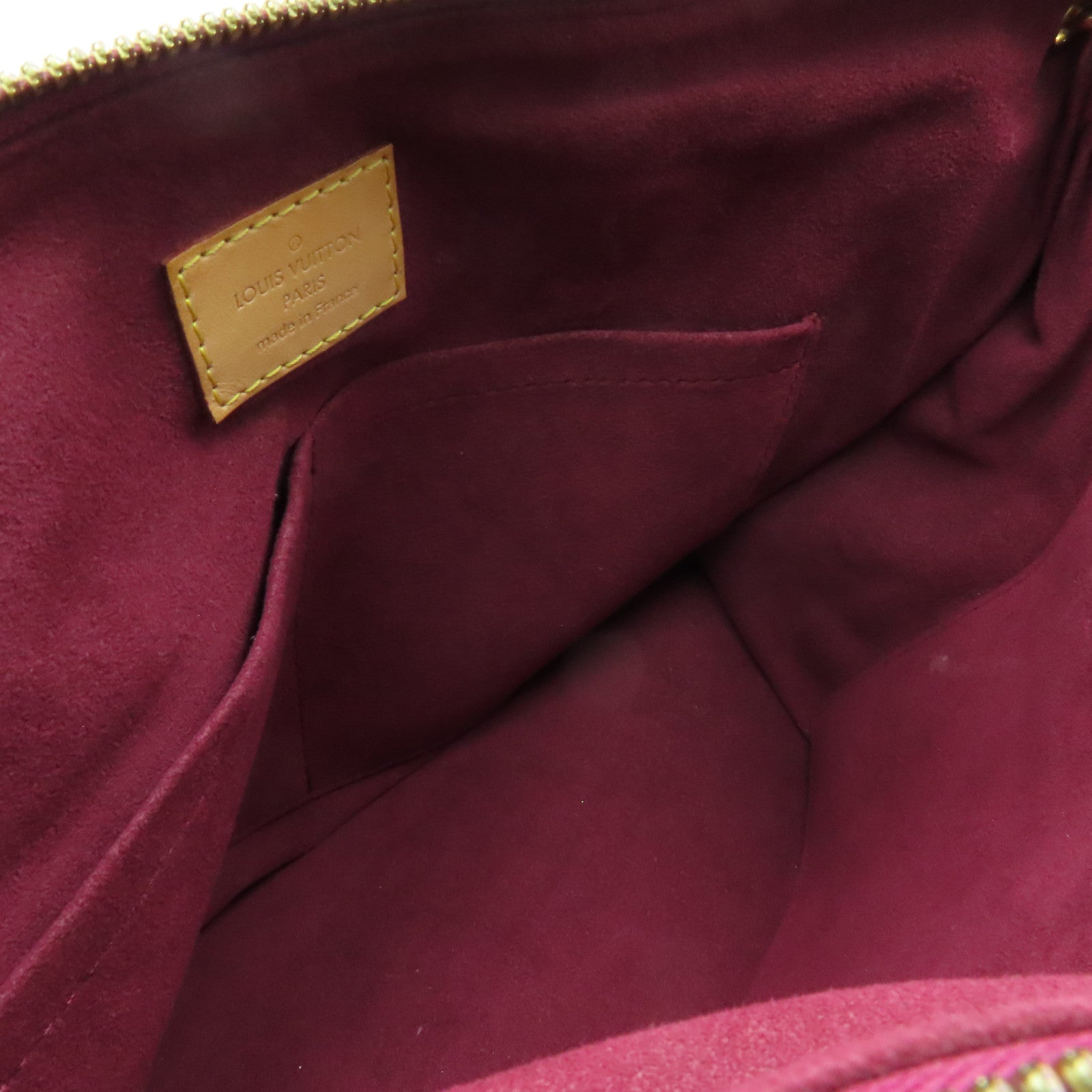 LOUIS VUITTON Monogram Pallas MM金扣手挽肩背兩用袋酒紅色