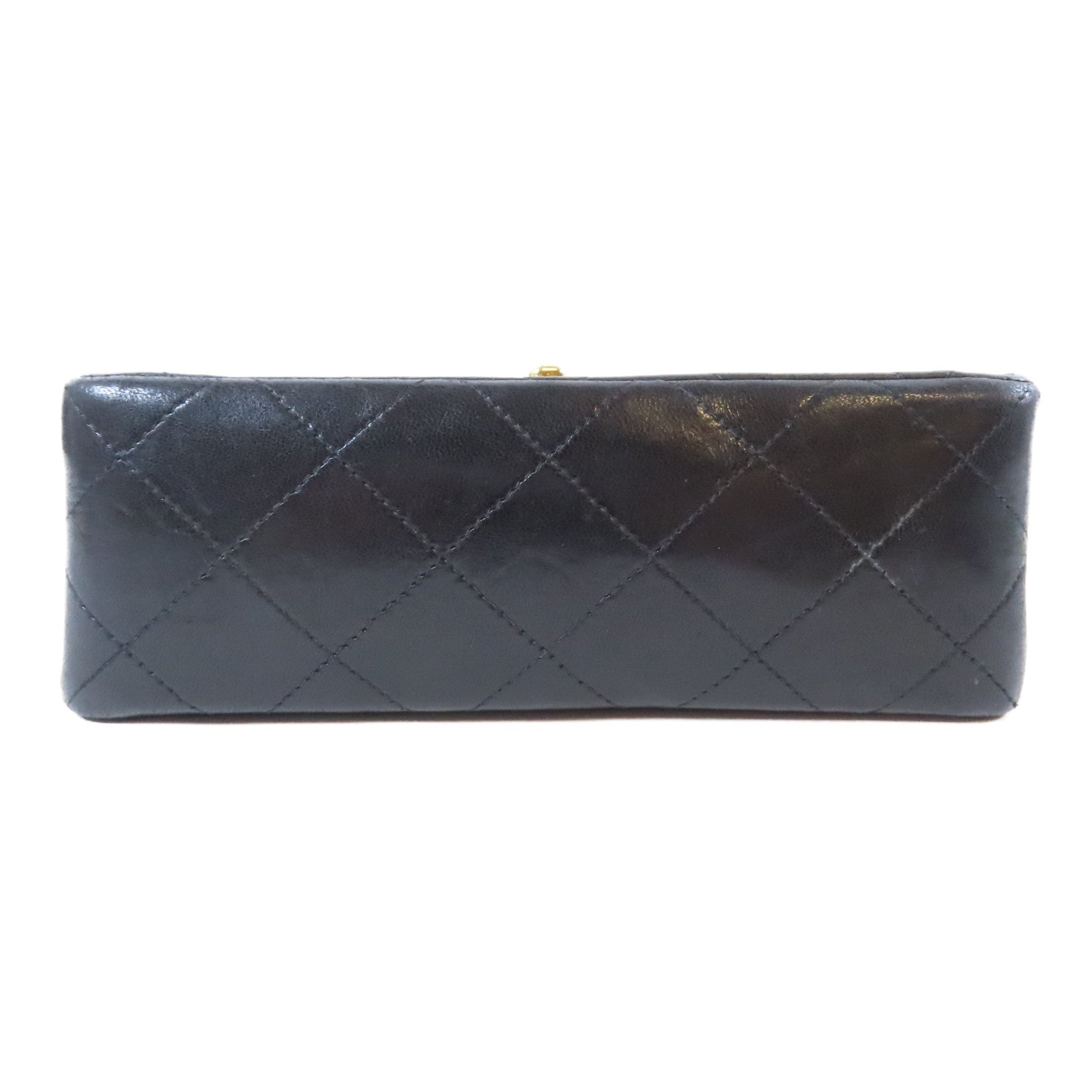 CHANEL 菱格羊皮皮革Chain Shoulder Bag金扣鏈帶肩背袋黑色