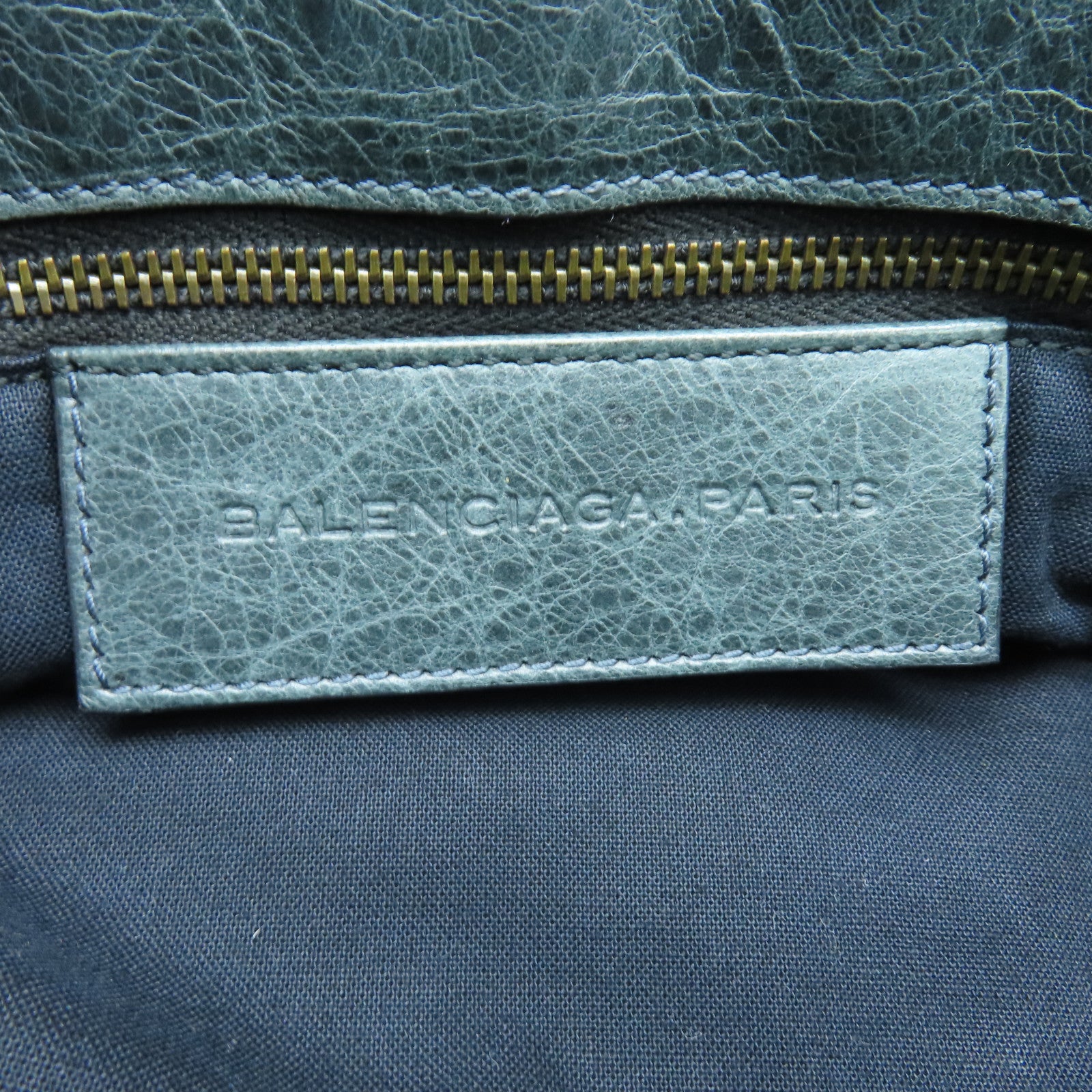 BALENCIAGA Leather Shoulder Bag Gold Buckle Chain Shoulder Bag Green