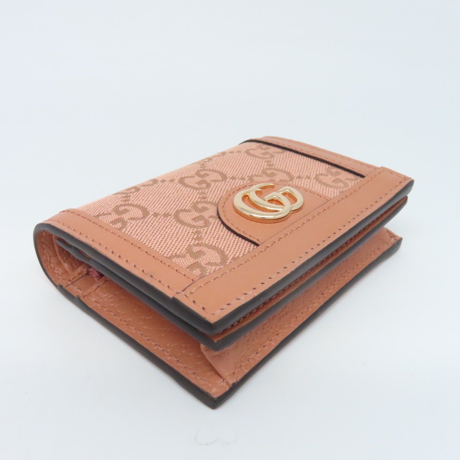 GUCCI 帆布Wallet金扣錢包粉紅色