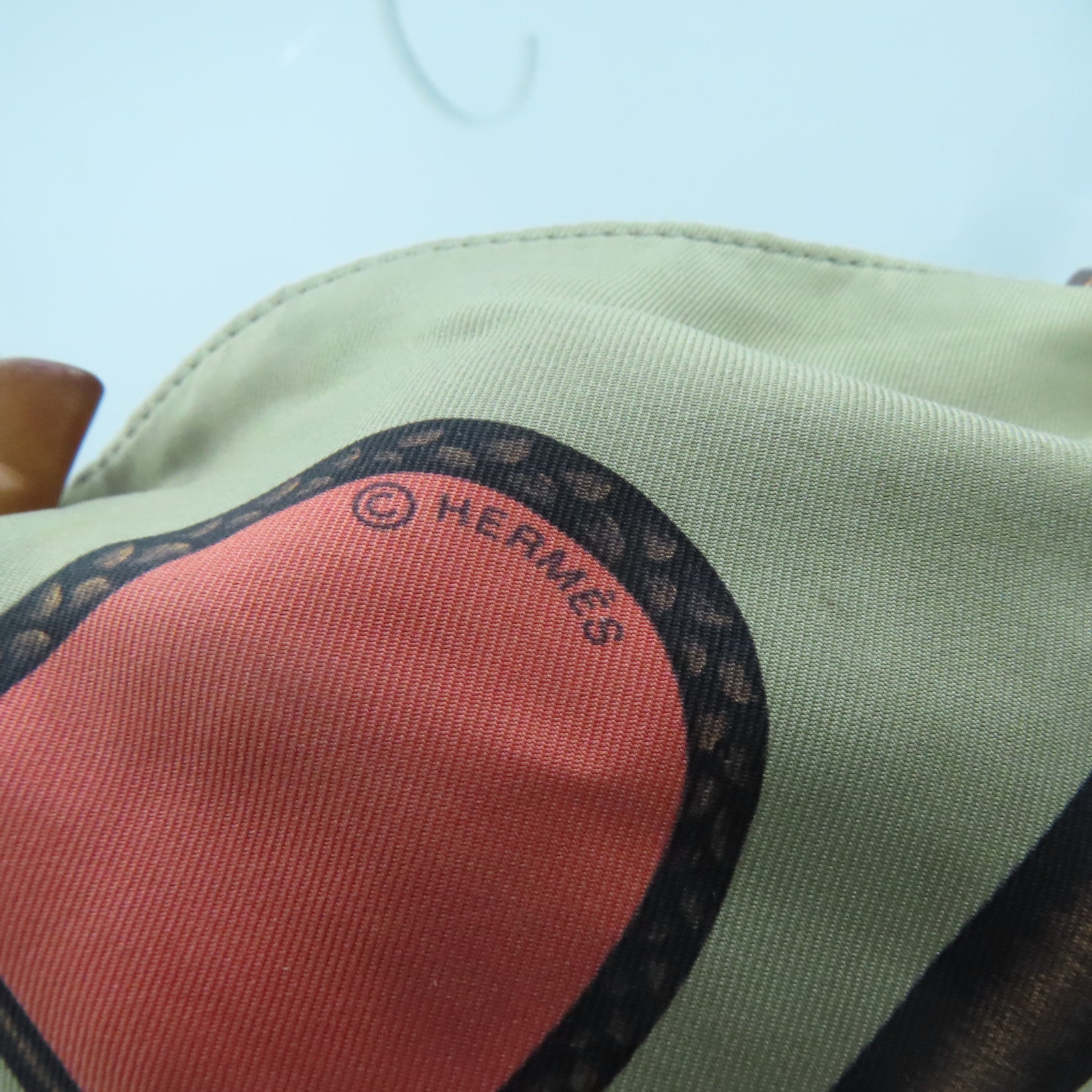 HERMES 絲質Silk City銀扣肩背袋彩色