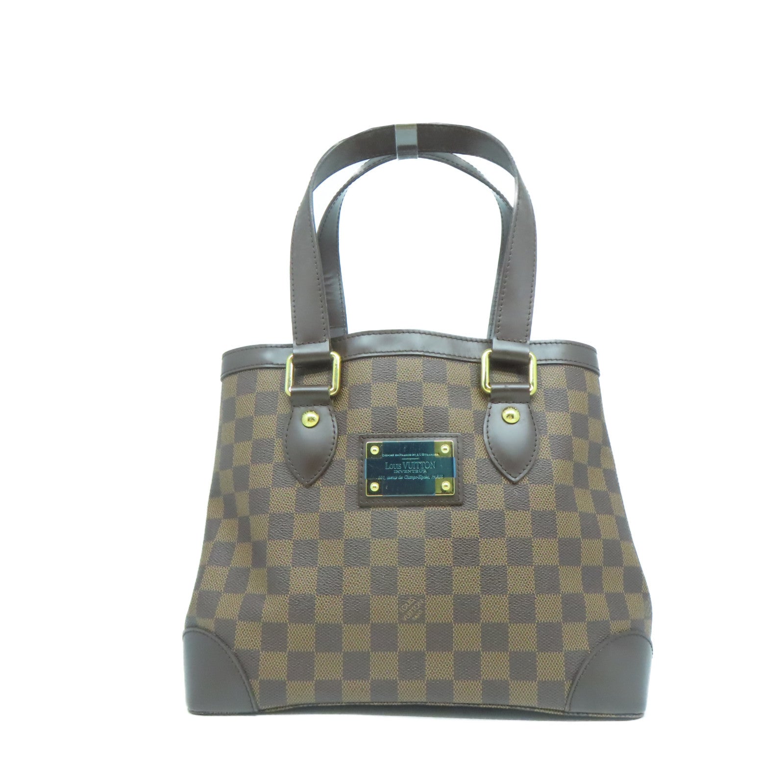 LOUIS VUITTON Damier Hampstead PM金扣手挽袋啡色