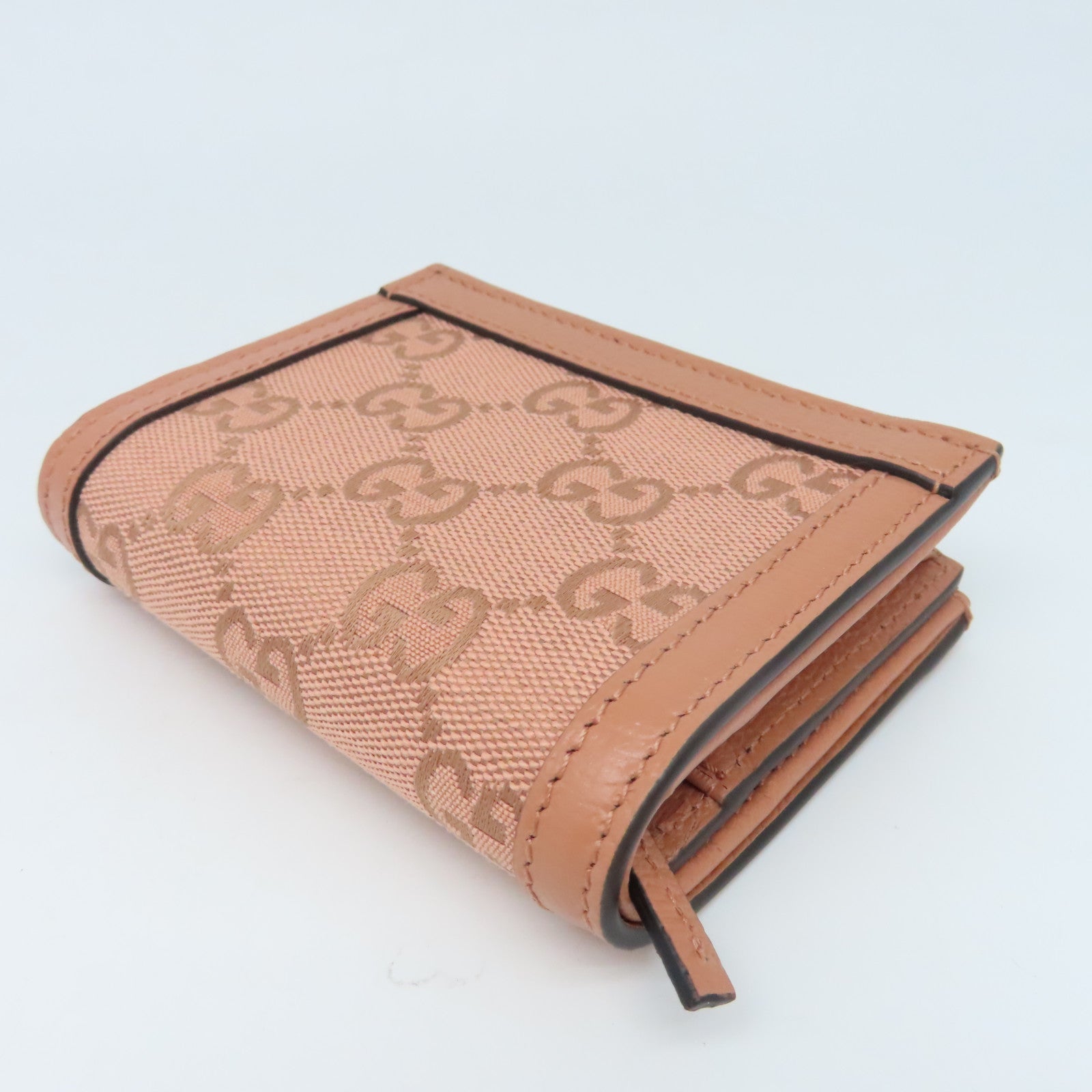 GUCCI 帆布Wallet金扣錢包粉紅色