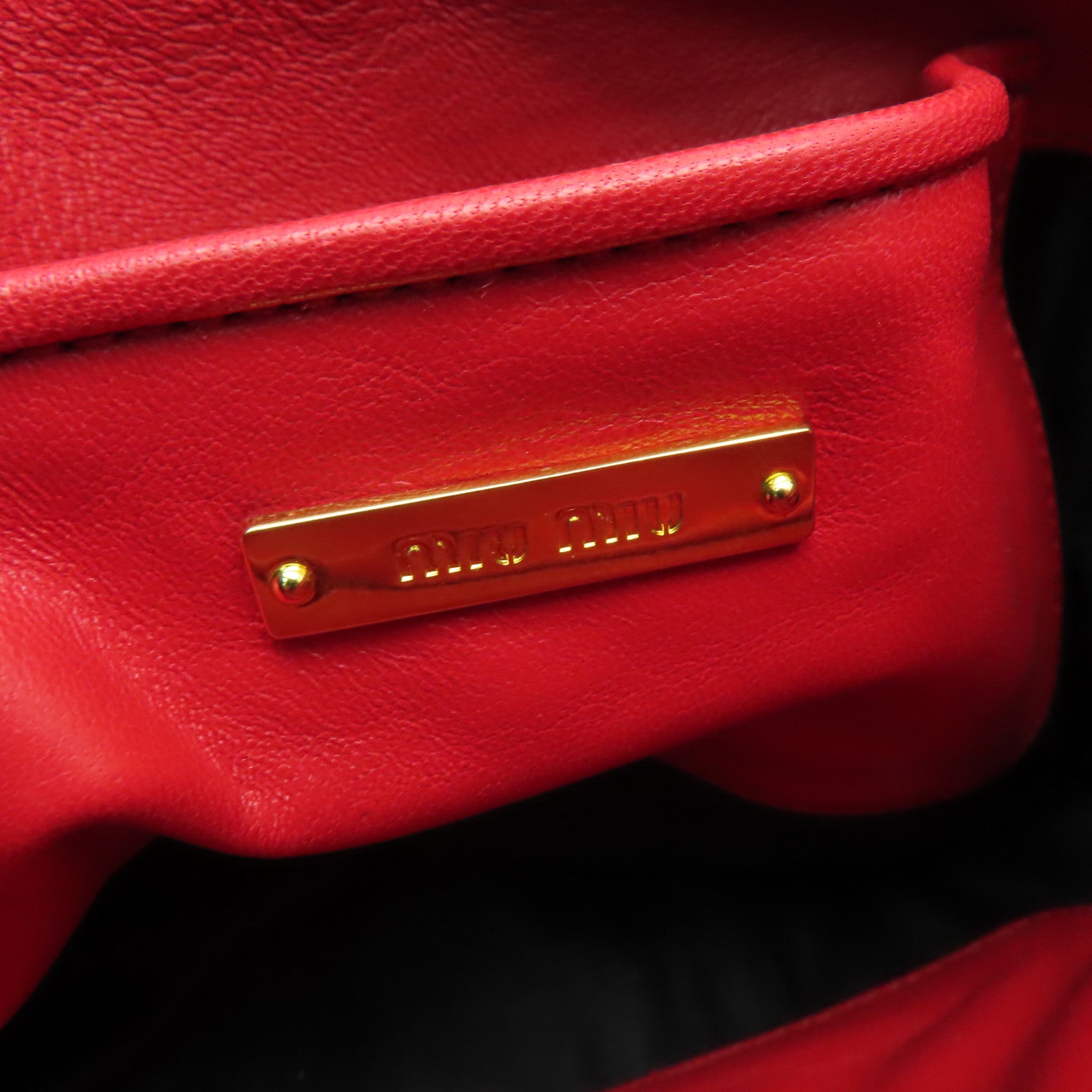 Miu Miu 羊皮皮革2 Way Shoulder Clutch Bag金扣手拿包肩背兩用袋紅色
