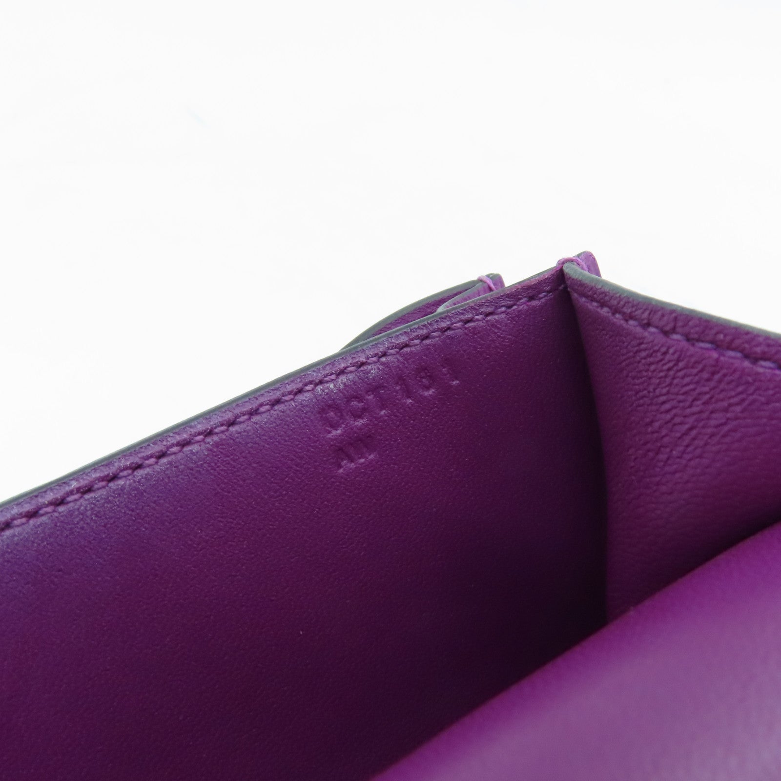 HERMES Evercolor Leather Constance Mini Gold Buckle Shoulder Bag Anemone Purple
