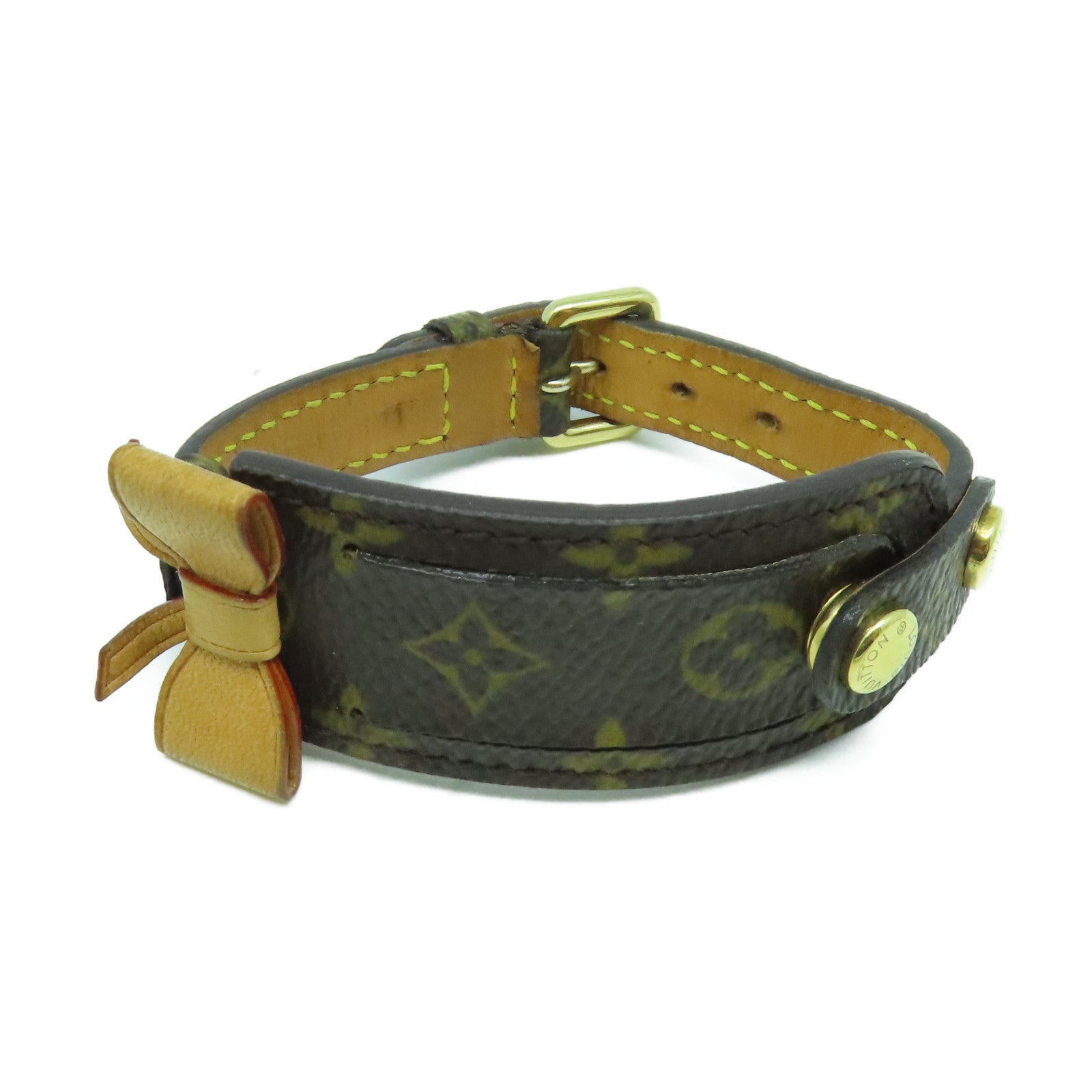 LOUIS VUITTON Monogram Bracelet金扣手鐲啡色