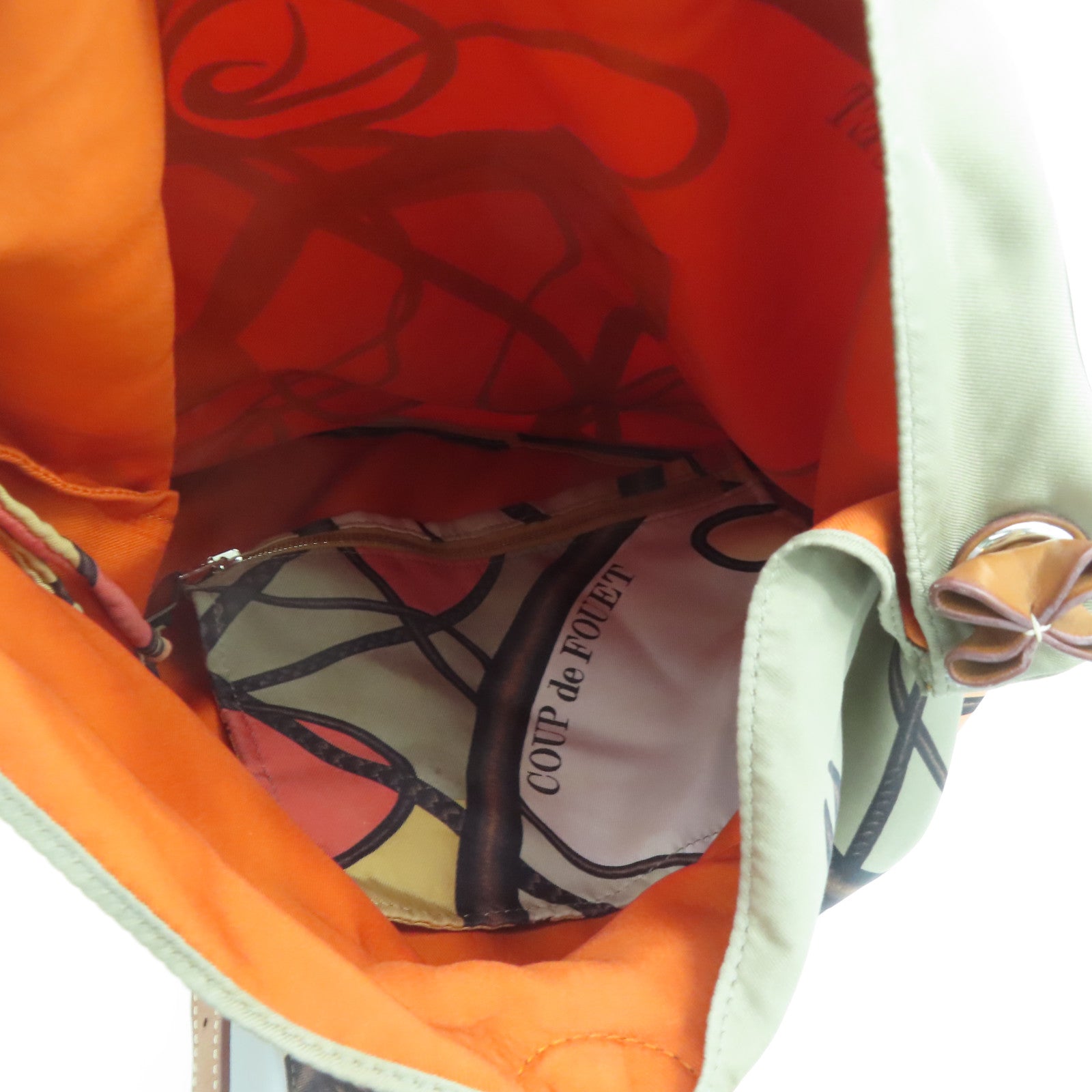 HERMES 絲質Silk City銀扣肩背袋彩色