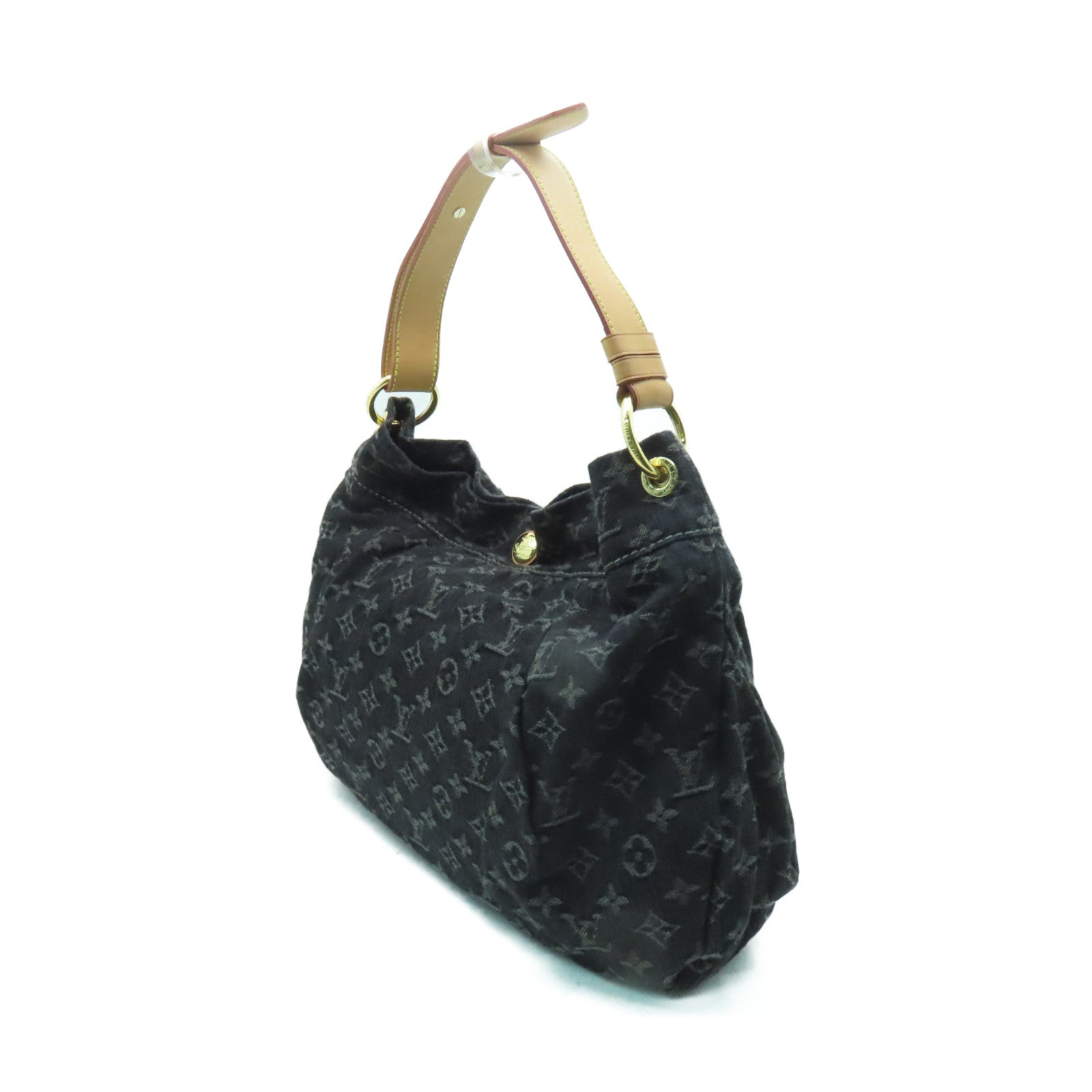 LOUIS VUITTON Monogram Denim Daily PM金扣肩背袋黒色